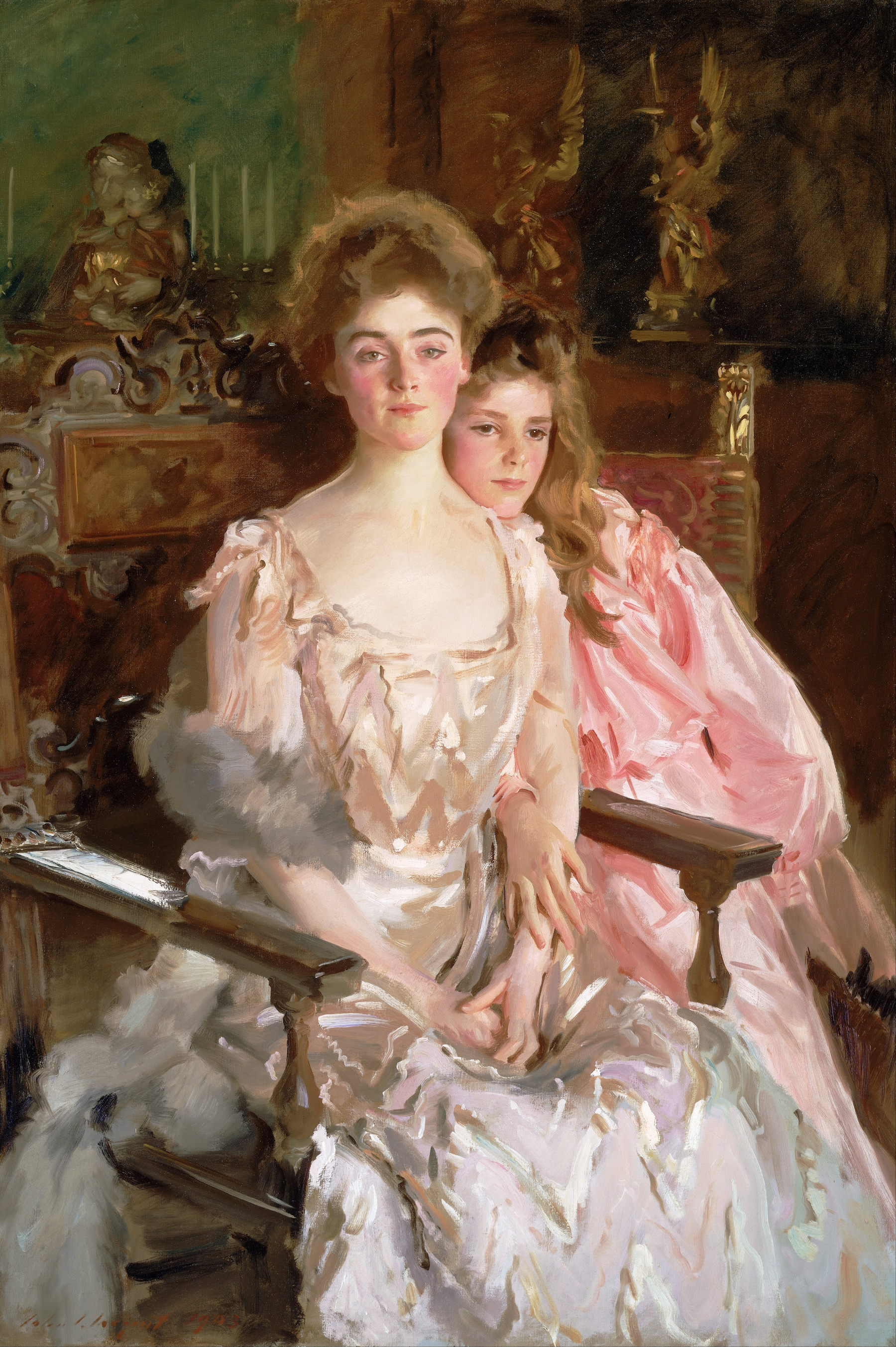 피스크 워런 부인과 그녀의 딸 레이첼 by John Singer Sargent - 1903 - 102.5 x 152.4 cm 