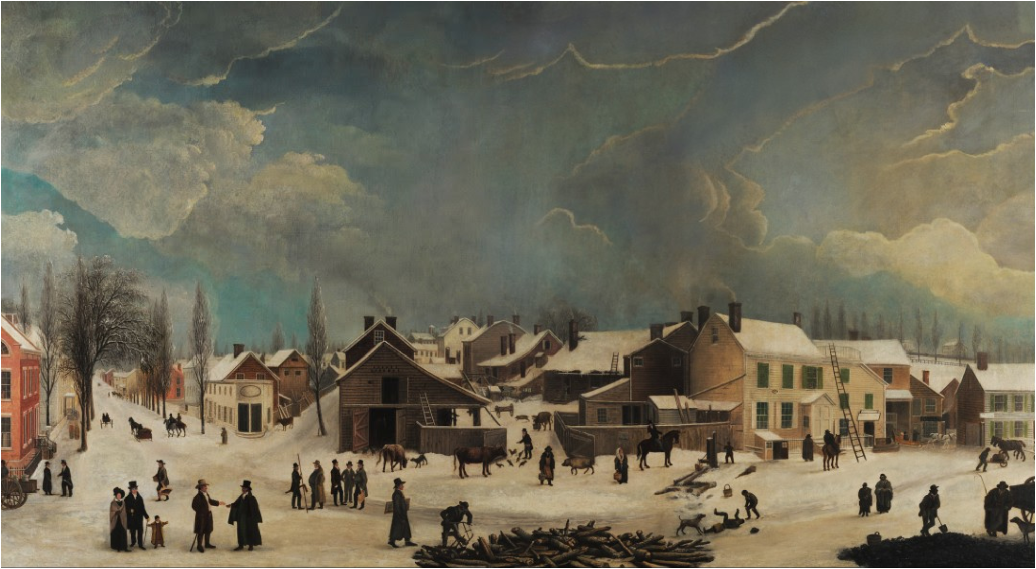 Téli jelenet Brooklynban by Francis Guy - 1820 - 147.3 x 269.2 cm 