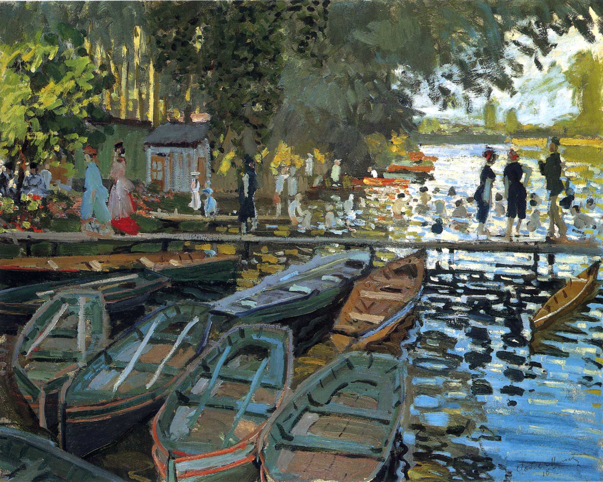 السابحون في الجرينولا by Claude Monet - ١٨٦٩ - ٧٣ X ٩٢ سم 