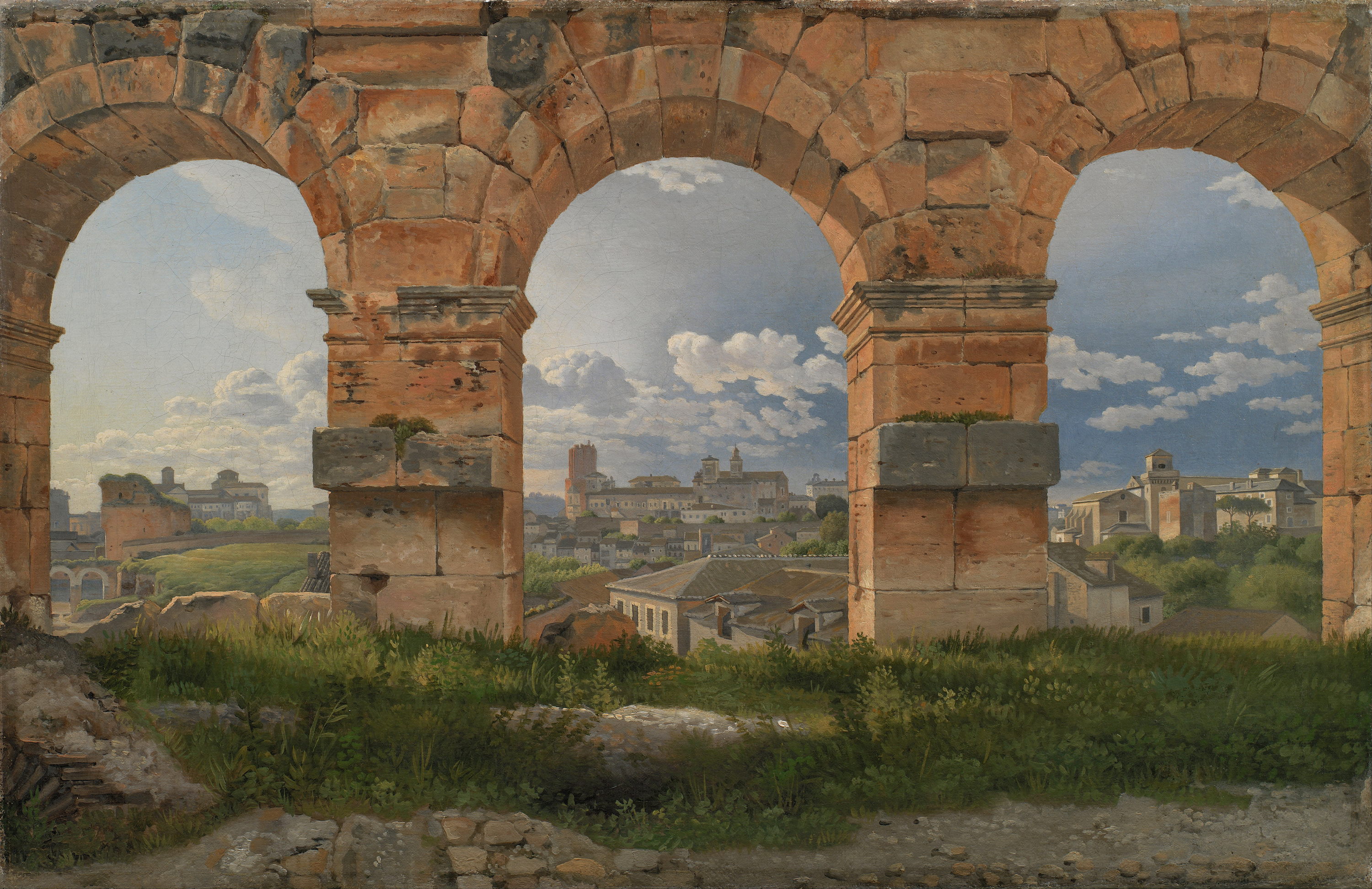 Pohled skrz tři severozápadní oblouky třetího patra Kolosea by C.W. Eckersberg - 1815-1816 - 32 × 49,5 cm 