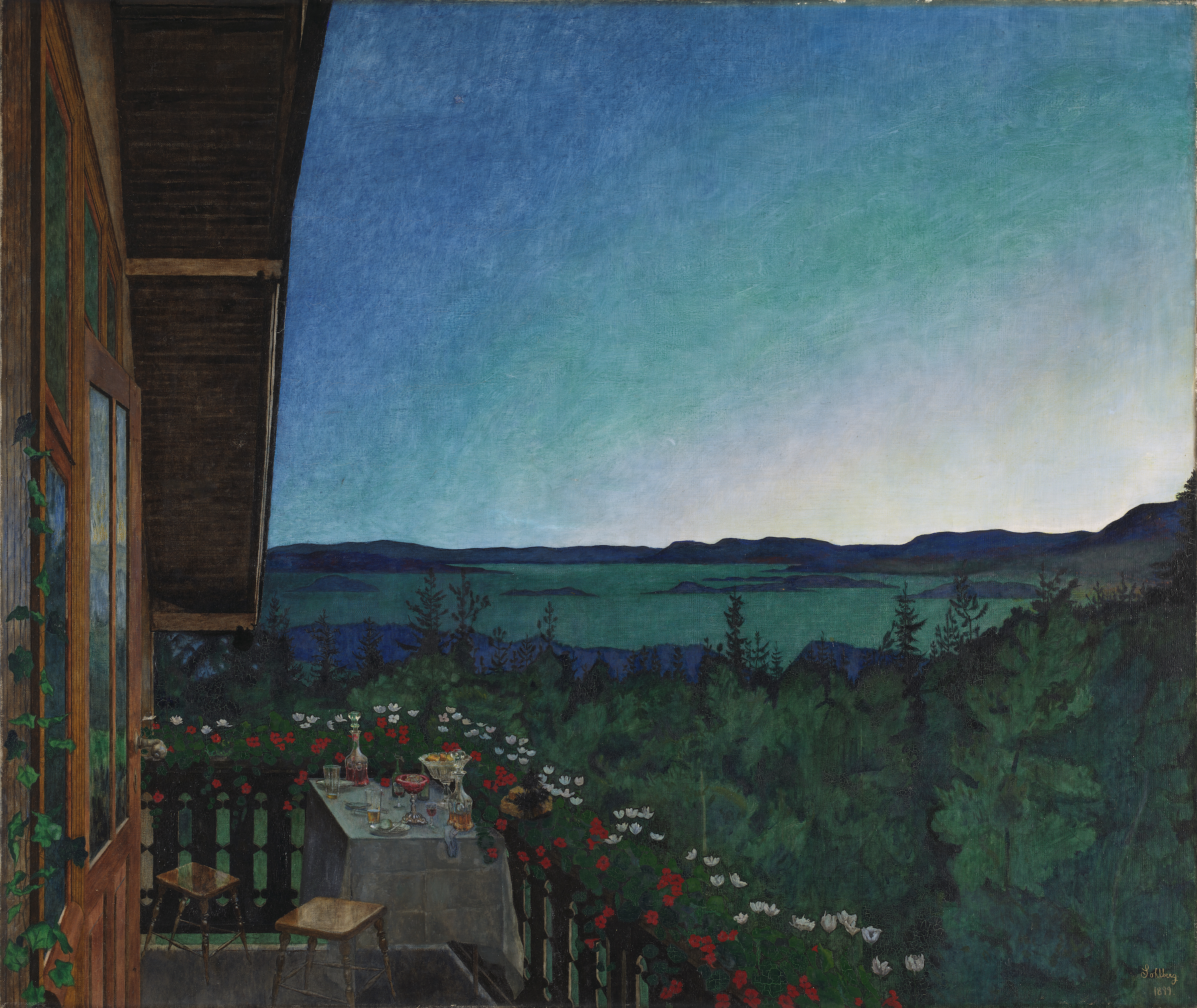 Летняя ночь by Harald Sohlberg - 1899 - 114,5 x 135,5 cm 