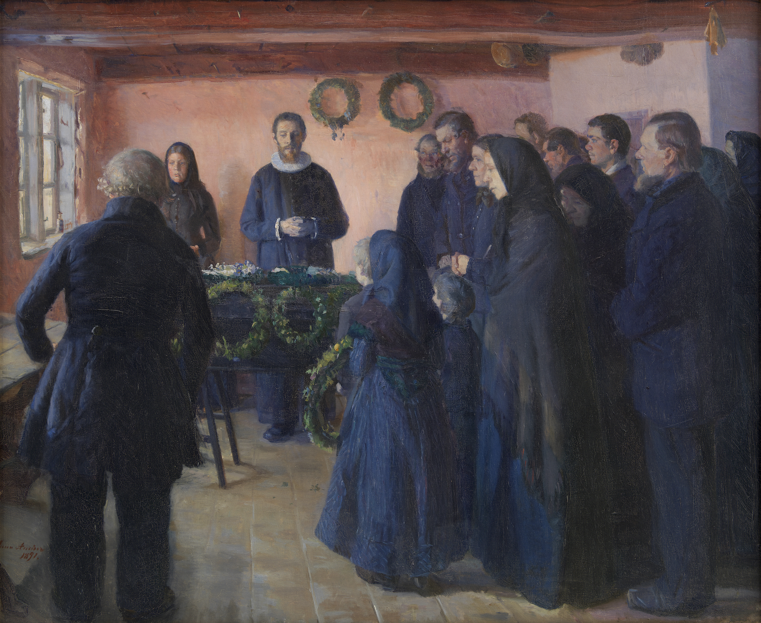 一场葬礼 by 安娜· 安克尔 - 1891 - 103.5 x 124.5 cm 歐洲數位圖書館
