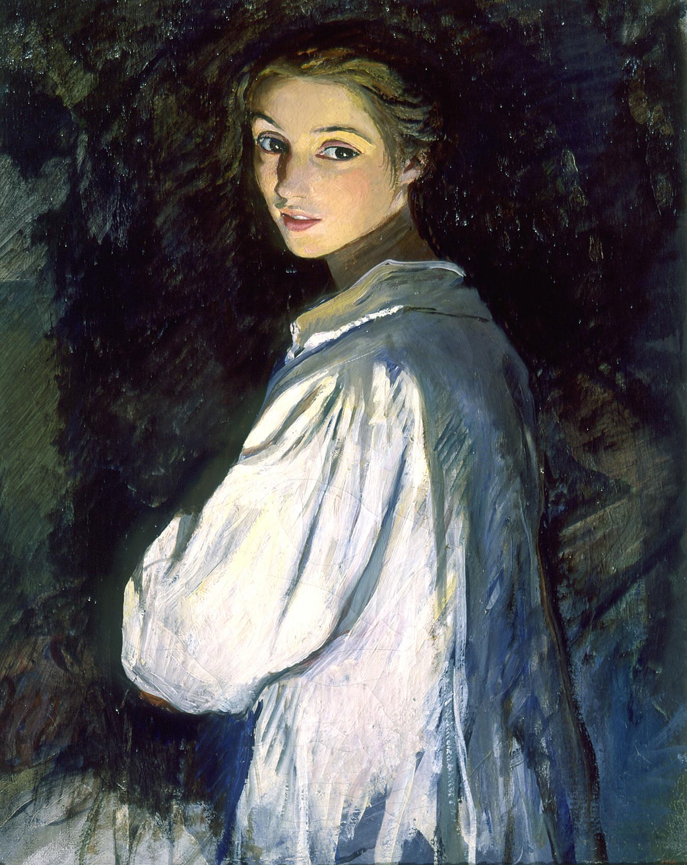 少女與燭光 by Zinaida Serebriakova - 1911年 