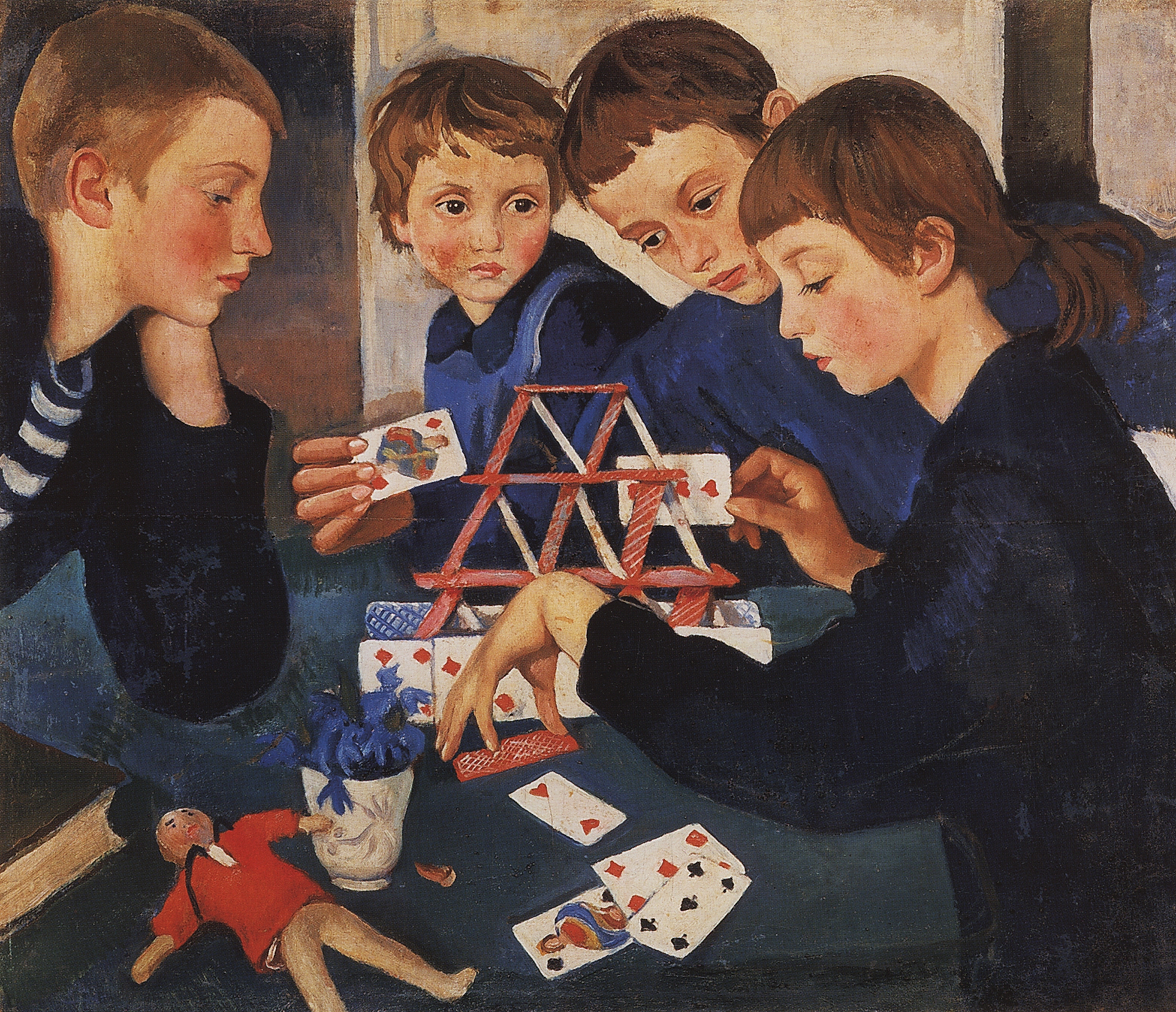 House of Cards by Zinaida Serebriakova - 1919 State Russian Museum