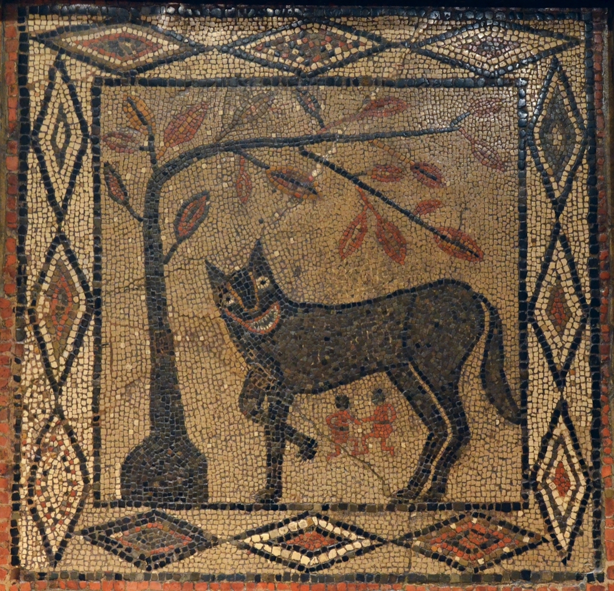 Wölfin mit Romulus und Remus by Unbekannter Künstler - ca. 300 n. Chr. Leeds City Museum