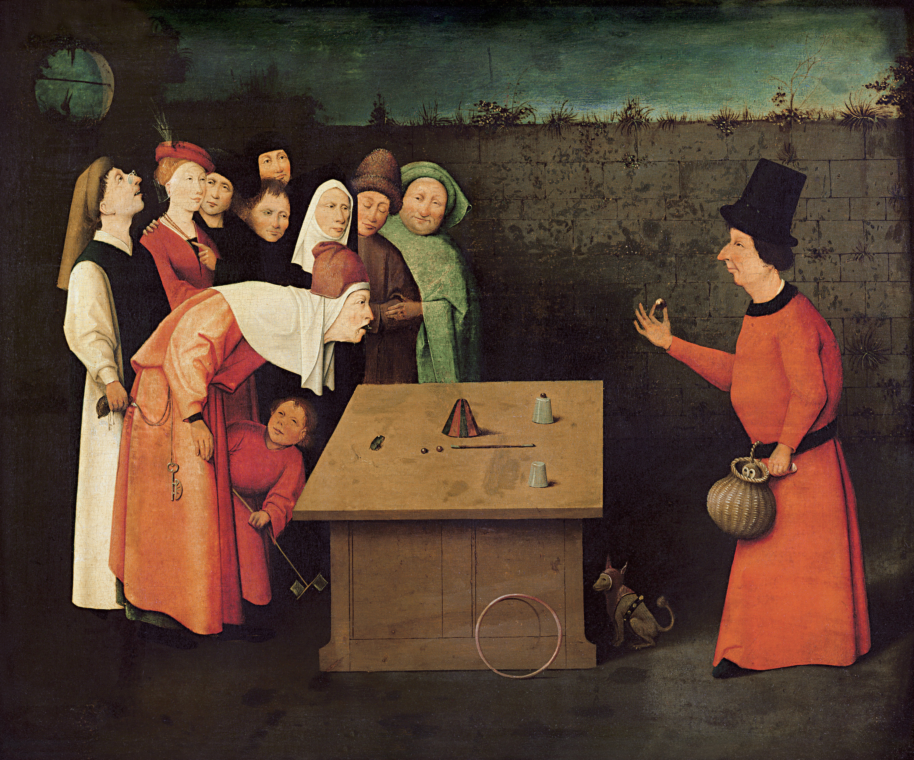 Der Gaukler by Hieronymus Bosch - zwischen 1496 und 1516 - 53 x 65 cm 
