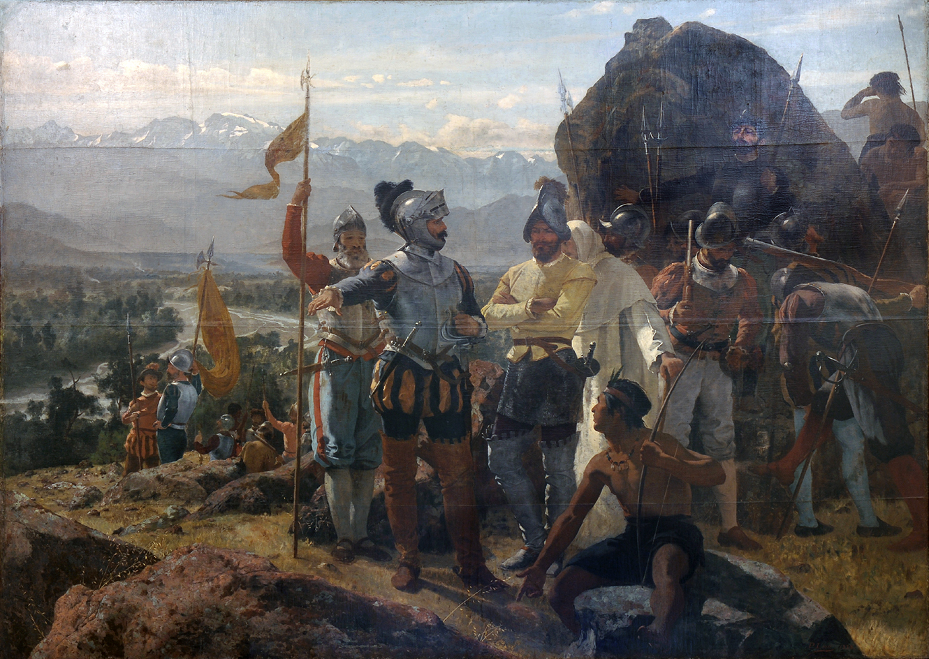 Foundation of Santiago by Pedro Lira - 1888 - 250 x 400 cm Museo Histórico Nacional - MHN