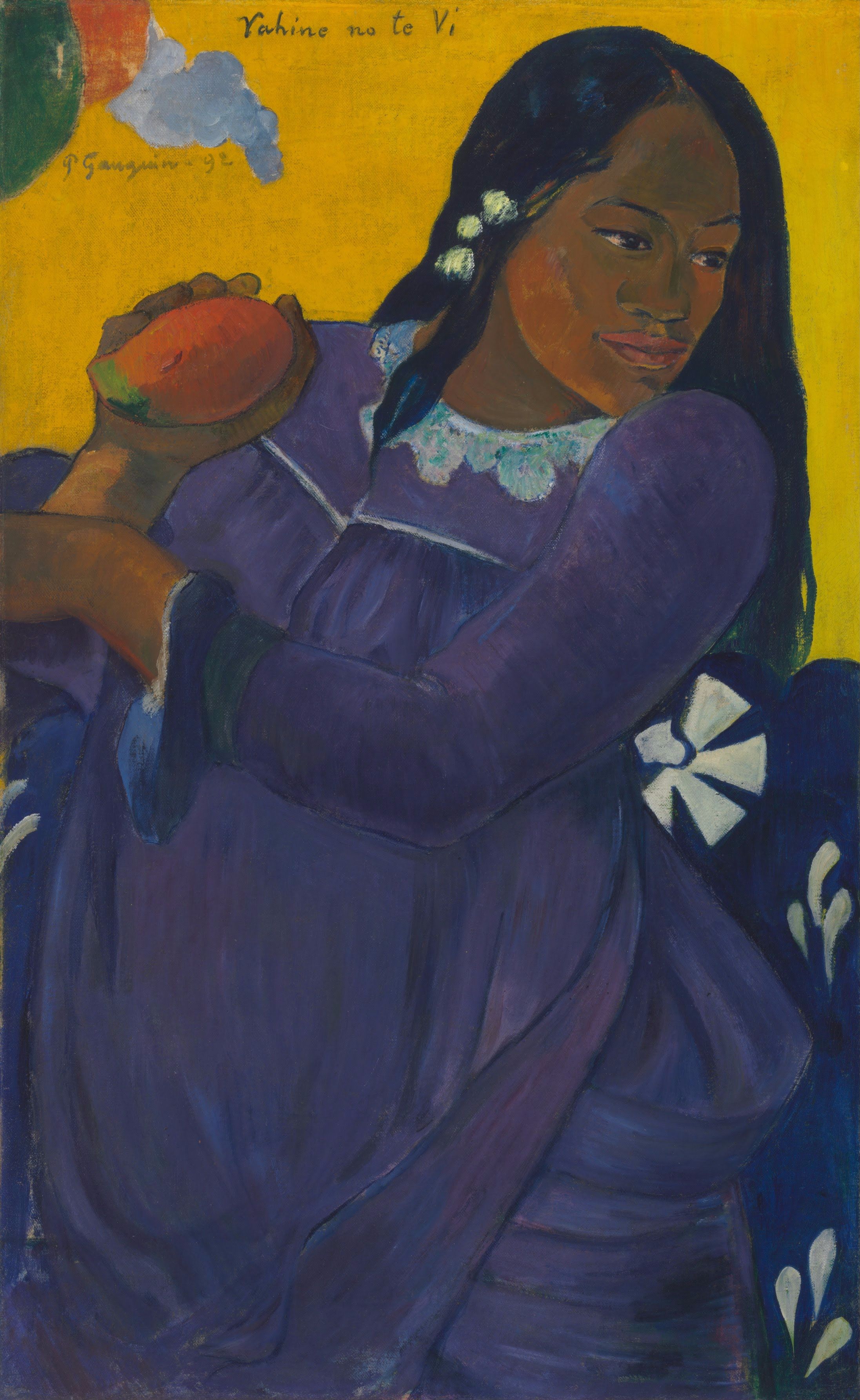 망고를 들고 있는 여인(Vahine no te vi) by Paul Gauguin - 1892 - 193.5 x 103 cm 