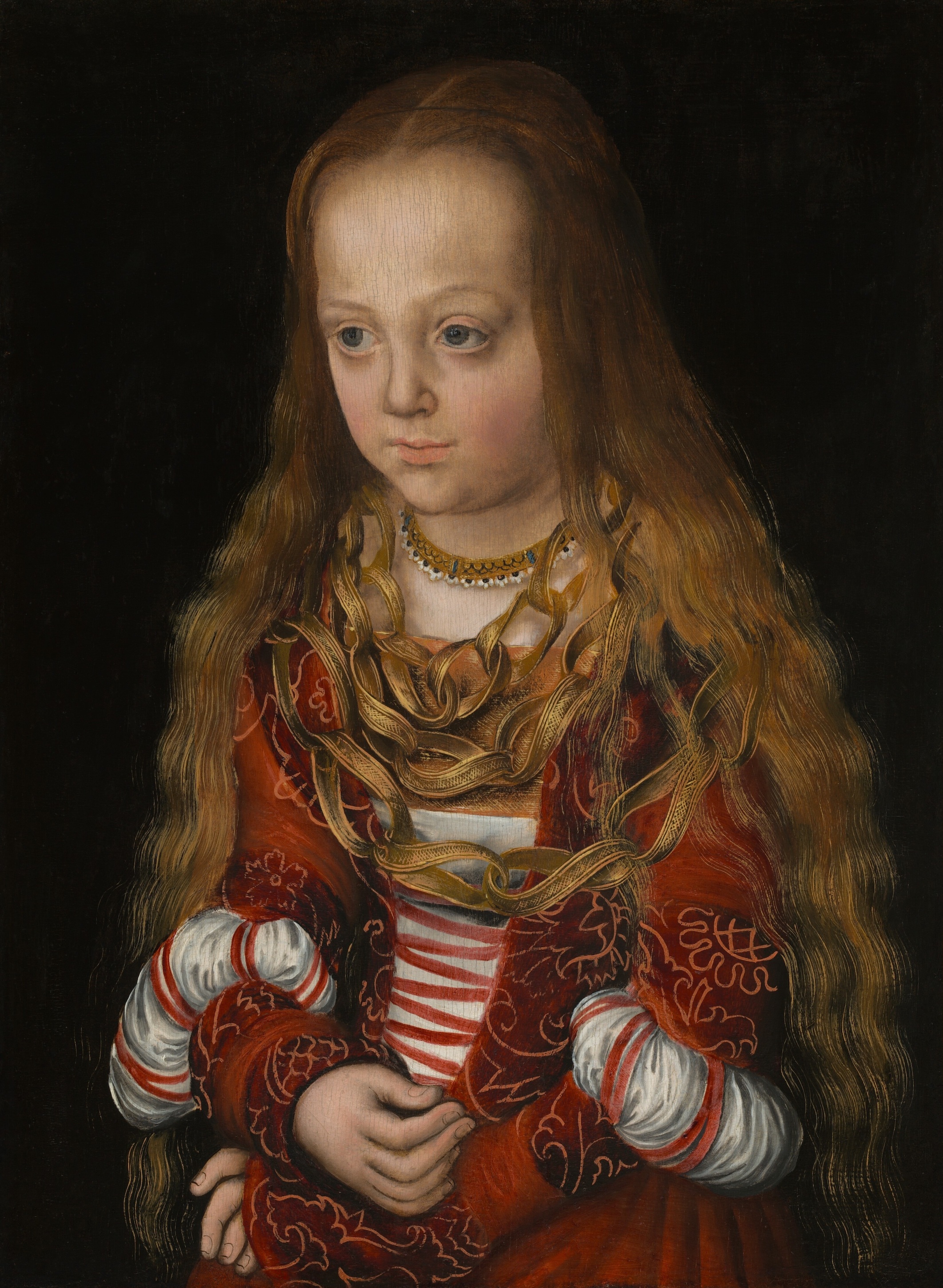 撒克森公主 by 老卢卡斯· 克拉纳赫 - c. 1517 - 43.4 x 34.3 cm 