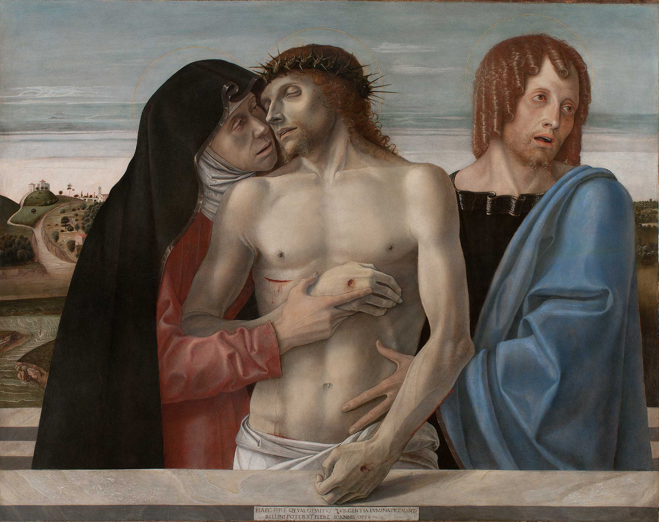 Pietà by Giovanni Bellini - ca. 1460 - 86 × 107 cm Pinacoteca di Brera