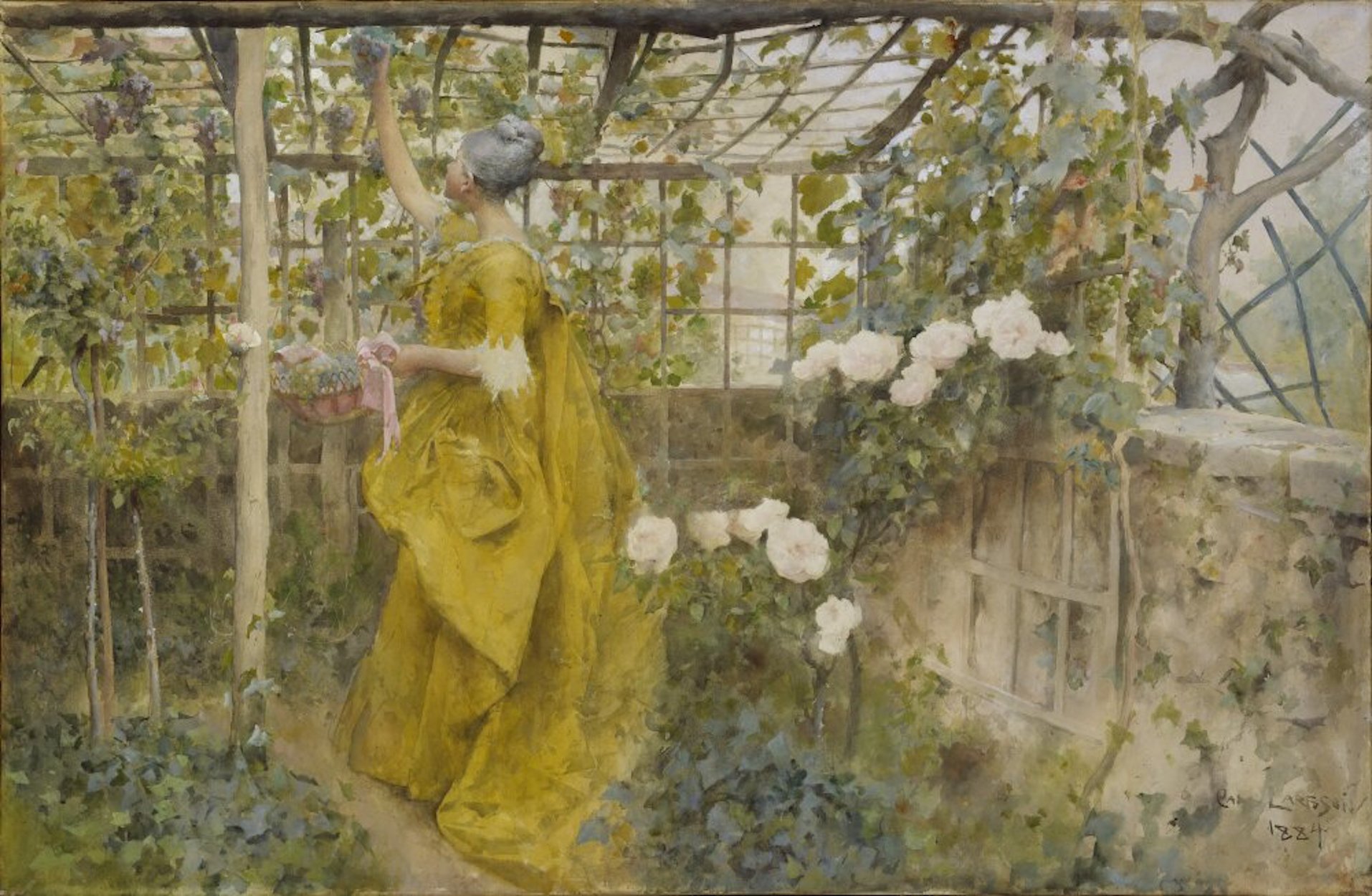 「The Vine」 by Carl Larsson - 1884年 - 60 x 92 cm 