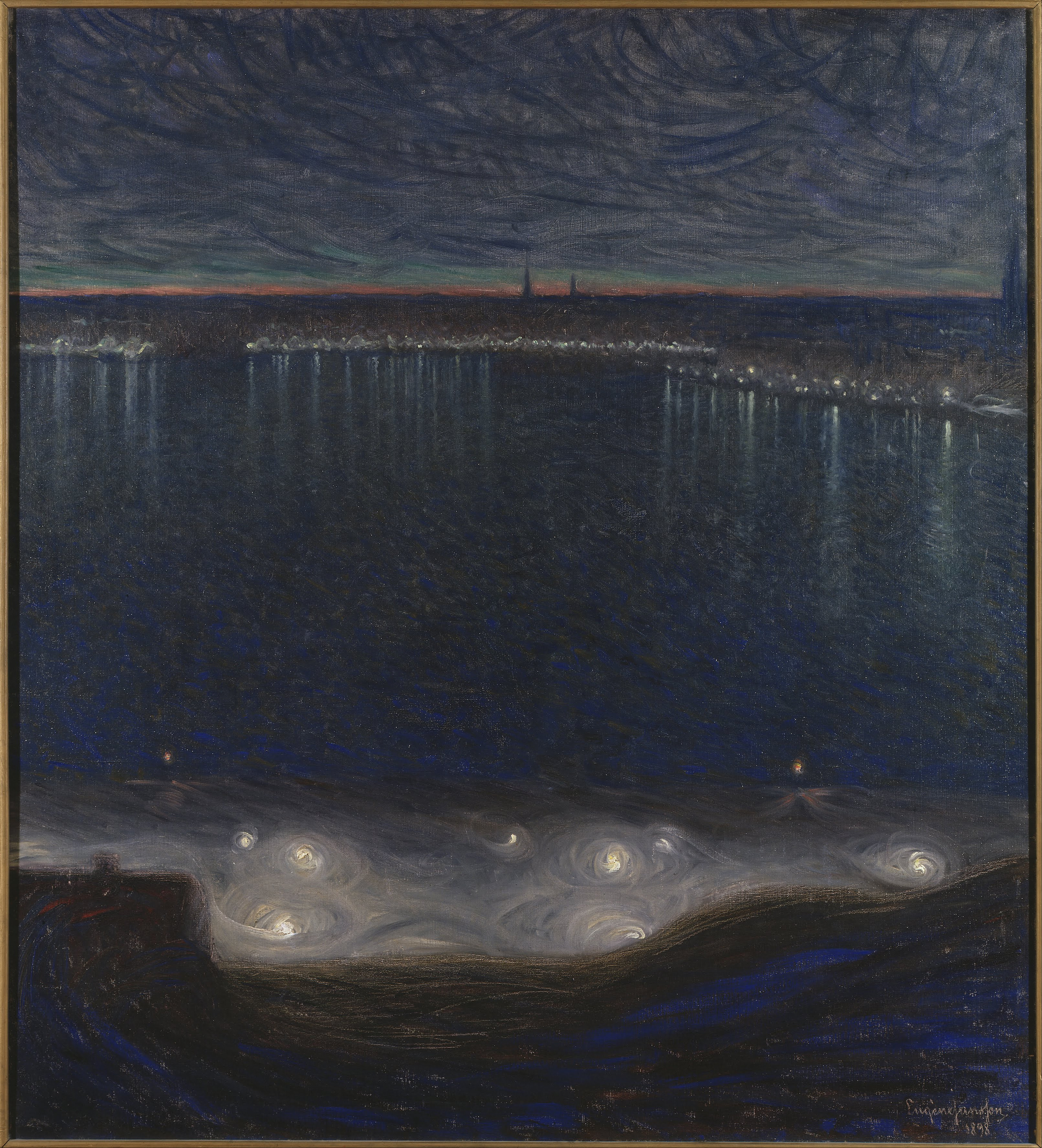 스톡홀름 풍경(Riddarfiarden in Stockholm) by Eugène Jansson - 1898 - 50 x 135 cm 