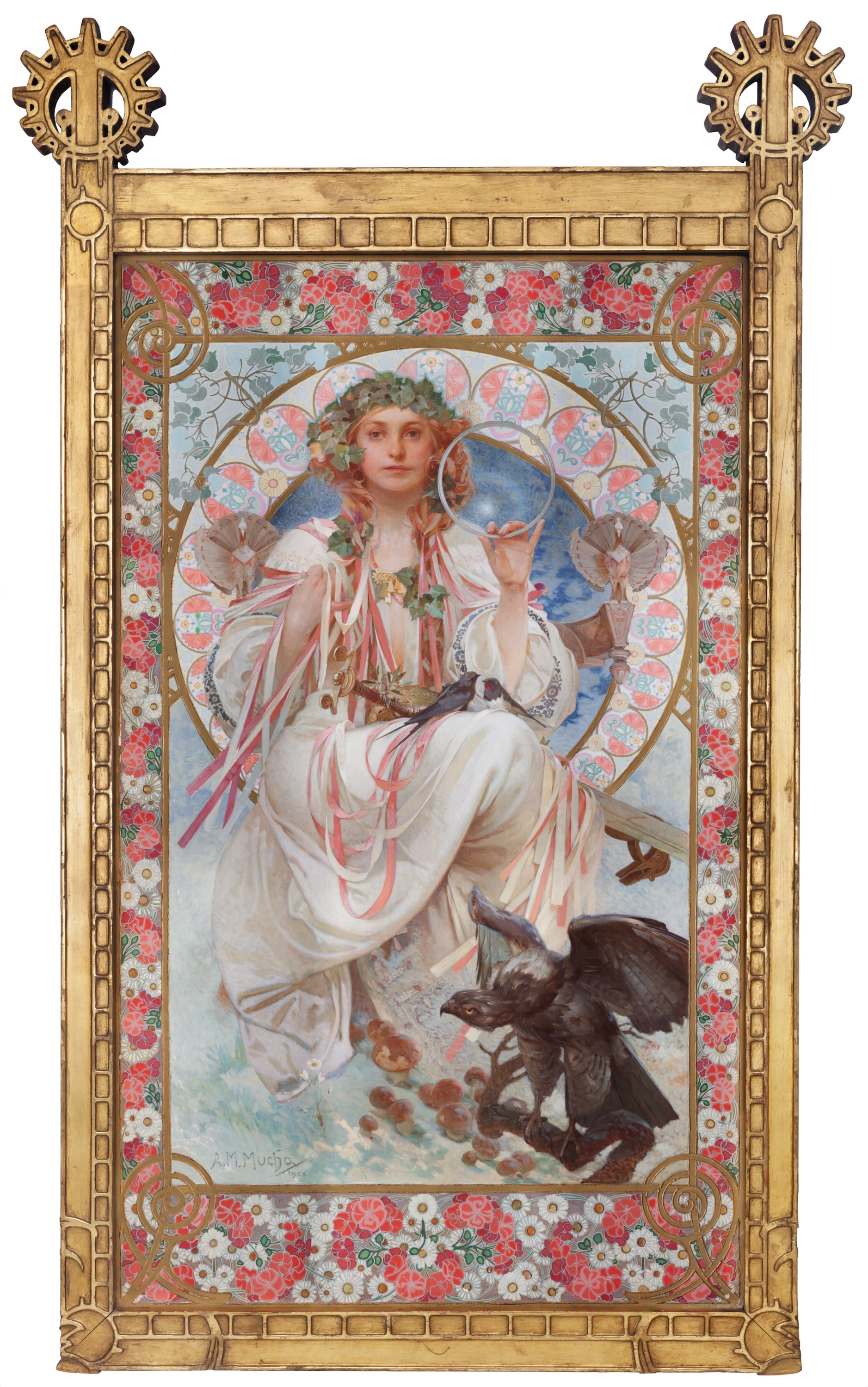 约瑟芬·克莱恩·布拉德利扮成斯拉夫的肖像 by 阿方斯 慕夏 - 1908 - 154 x 92.5 厘米 