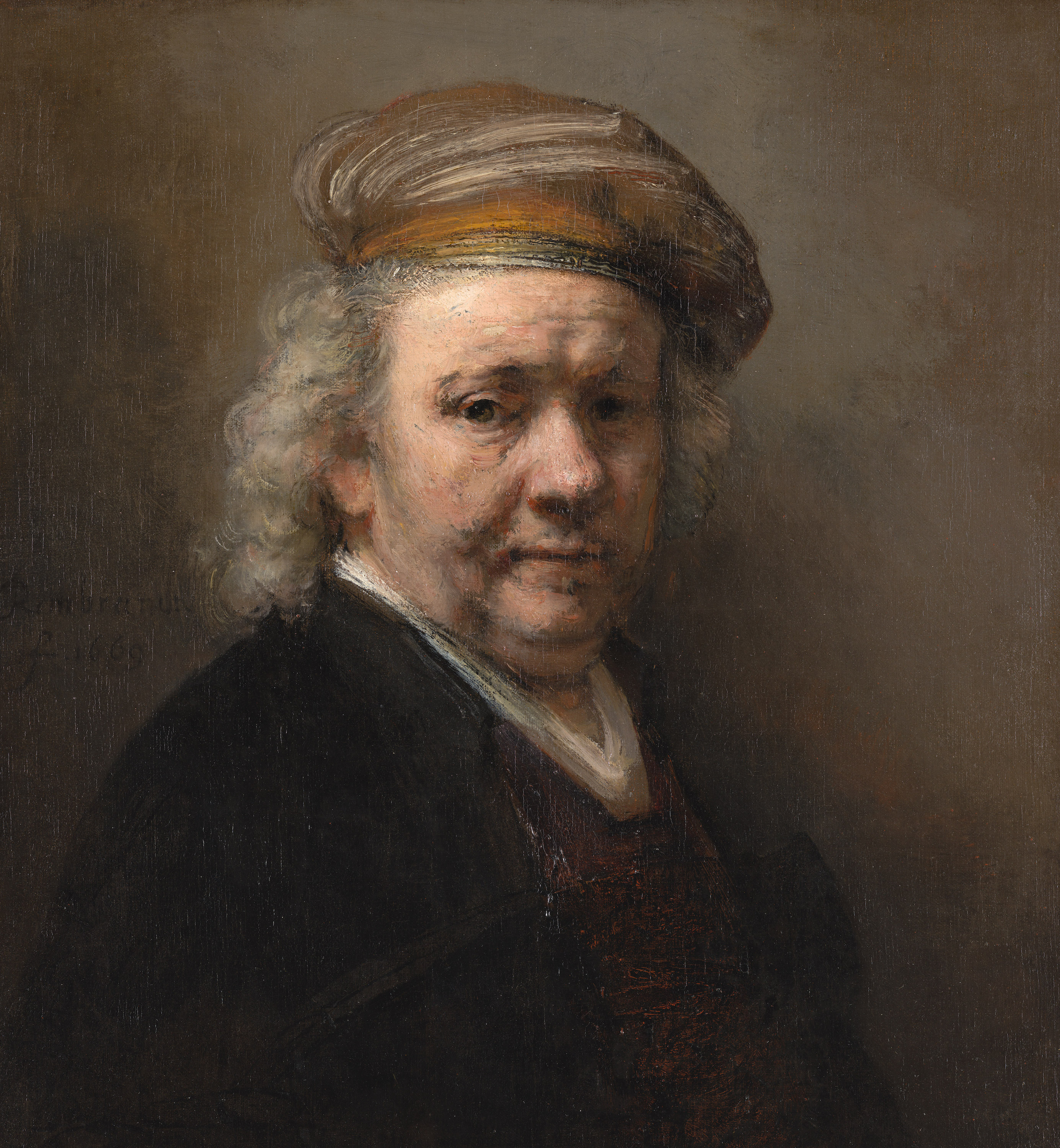 خود نگاره by Rembrandt van Rijn - ۱۶۶۹ - ۶۵.۴×۶۰.۲ سانتی متر 