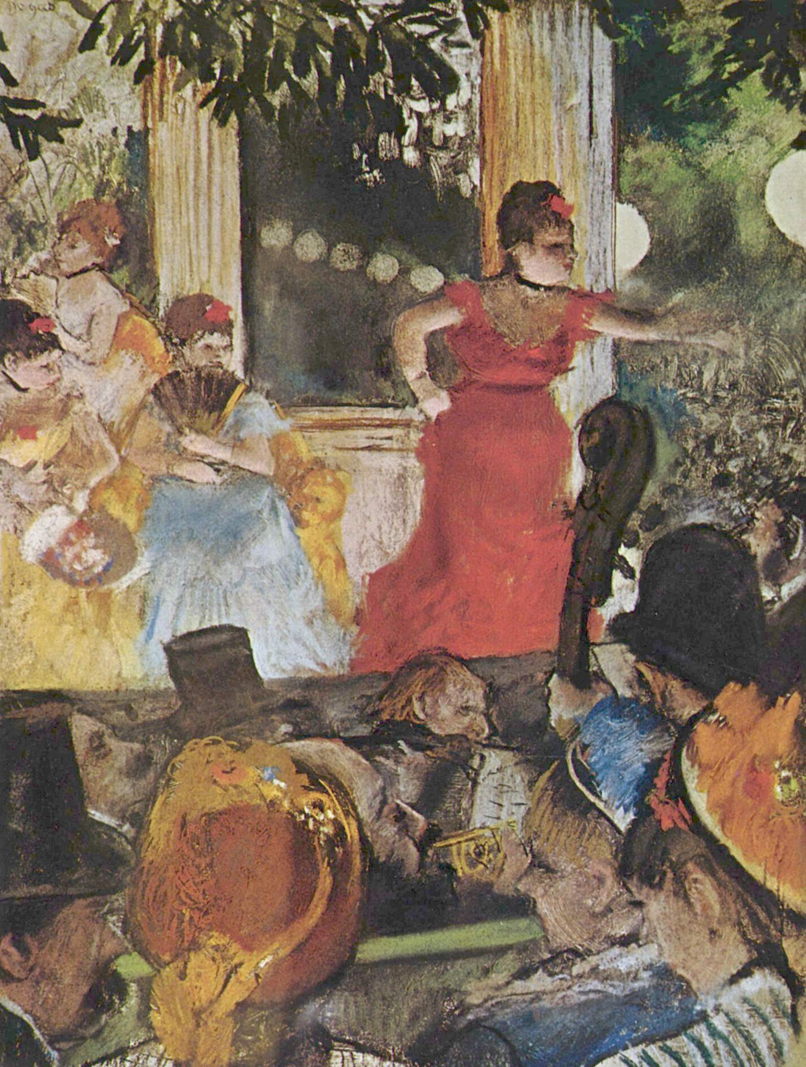 Les Ambassadeurs'deki Gazino  by Edgar Degas - 1877 - 37 x 26 cm 