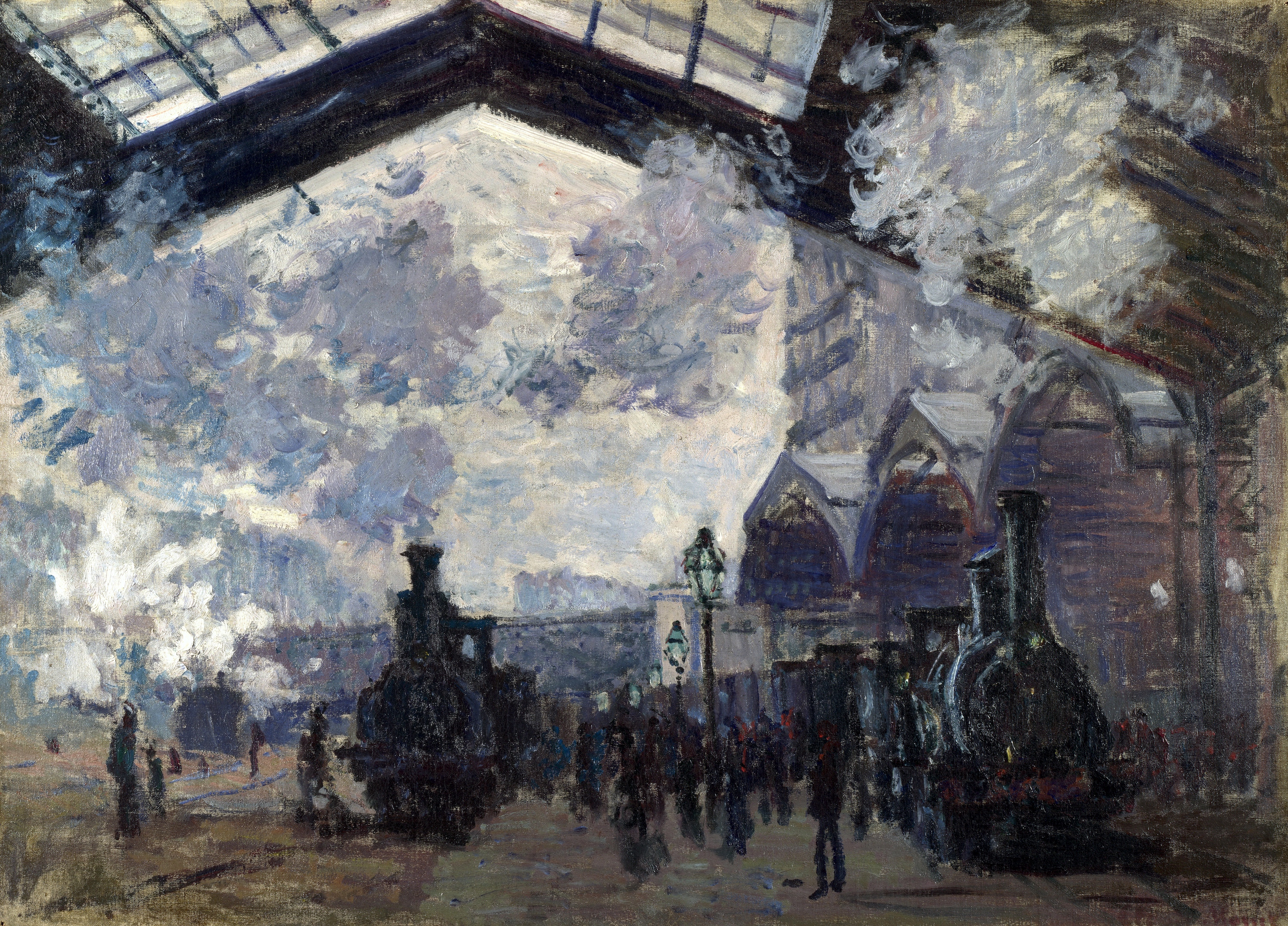 The Gare St-Lazare by Claude Monet - 1877 - 54.3 x 73.6 cm National Gallery