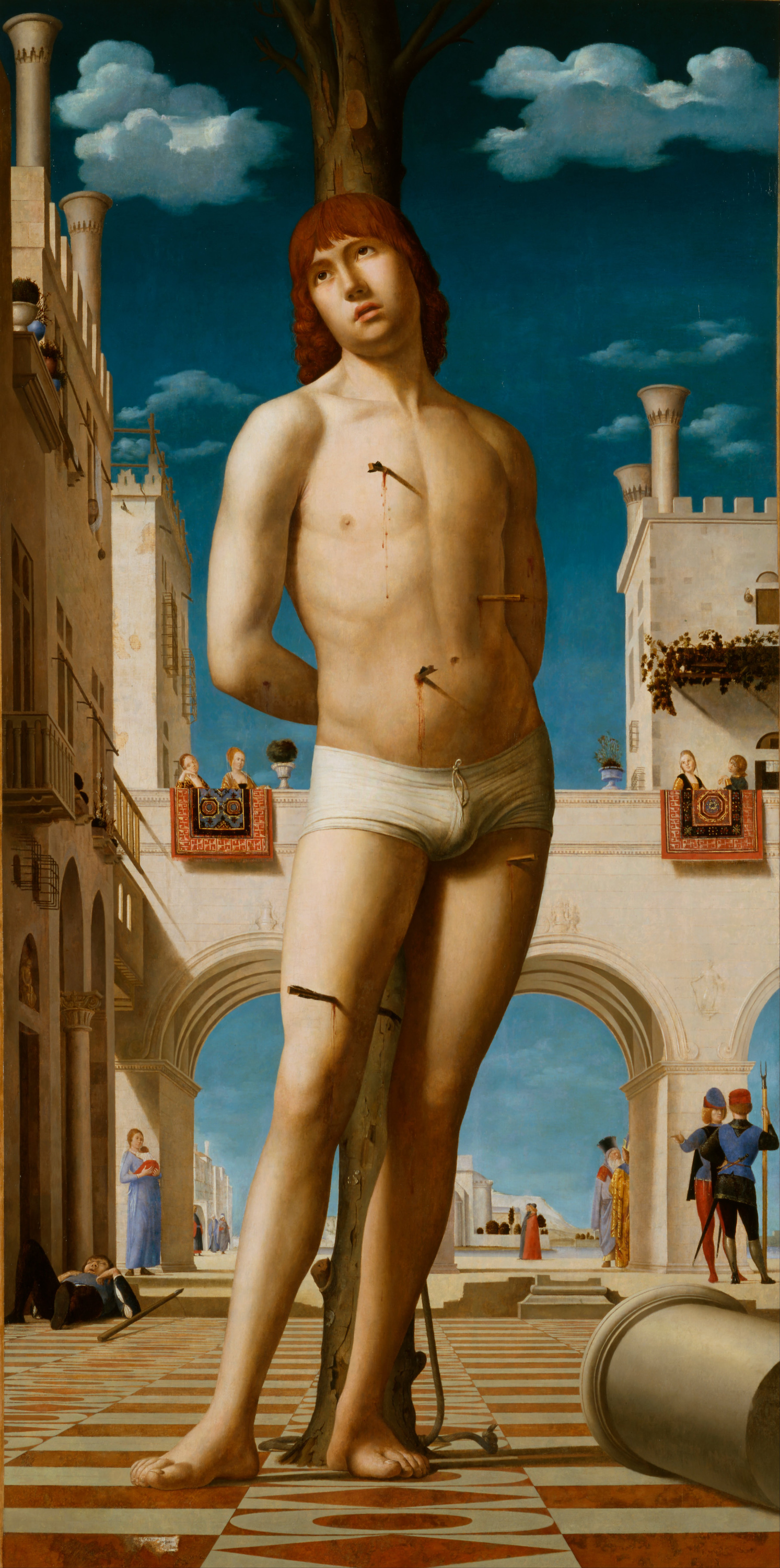 圣塞巴斯蒂安 by 安托内罗· 达·梅西那 - 1476–1479 - 171 × 85 厘米 德累斯顿国家艺术收藏馆