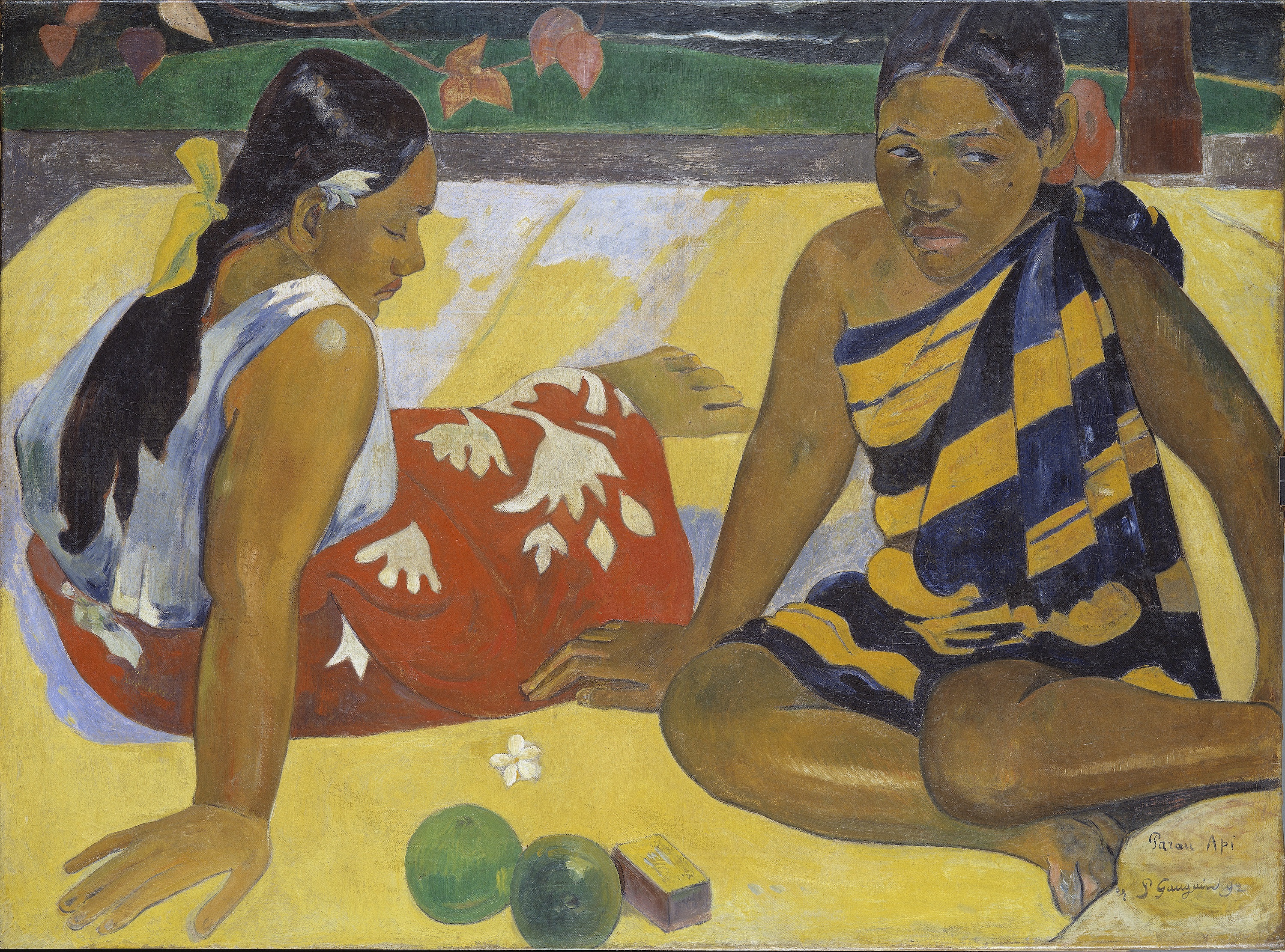 زنان تاهیتی.چه خبر by Paul Gauguin - ۱۸۹۲ - ۹۲ × ۶۷ cm 