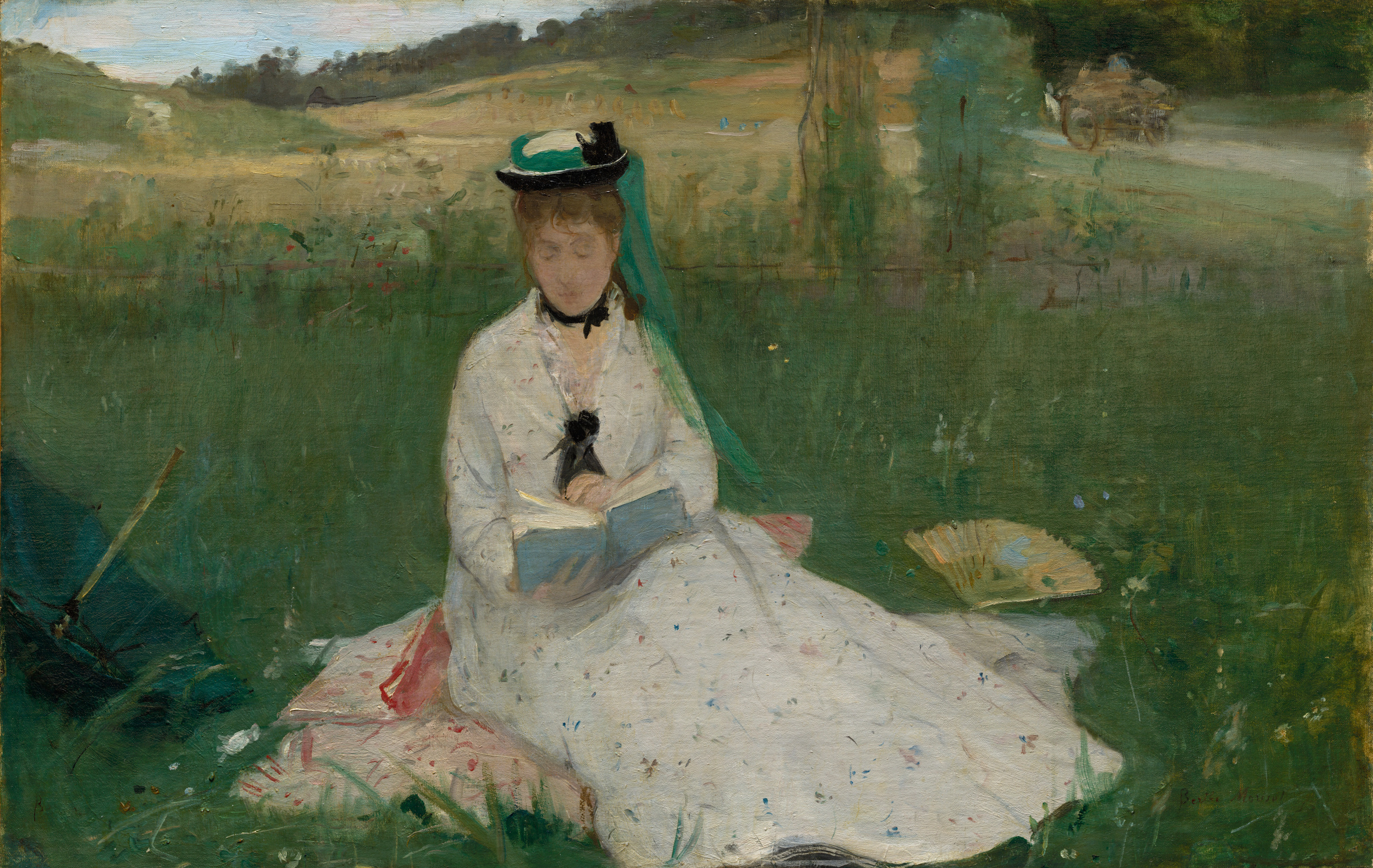 خواندن by Berthe Morisot - ۱۸۷۳ - ۷۴.۳ × ۱۰۰.۳ سانتی متر 