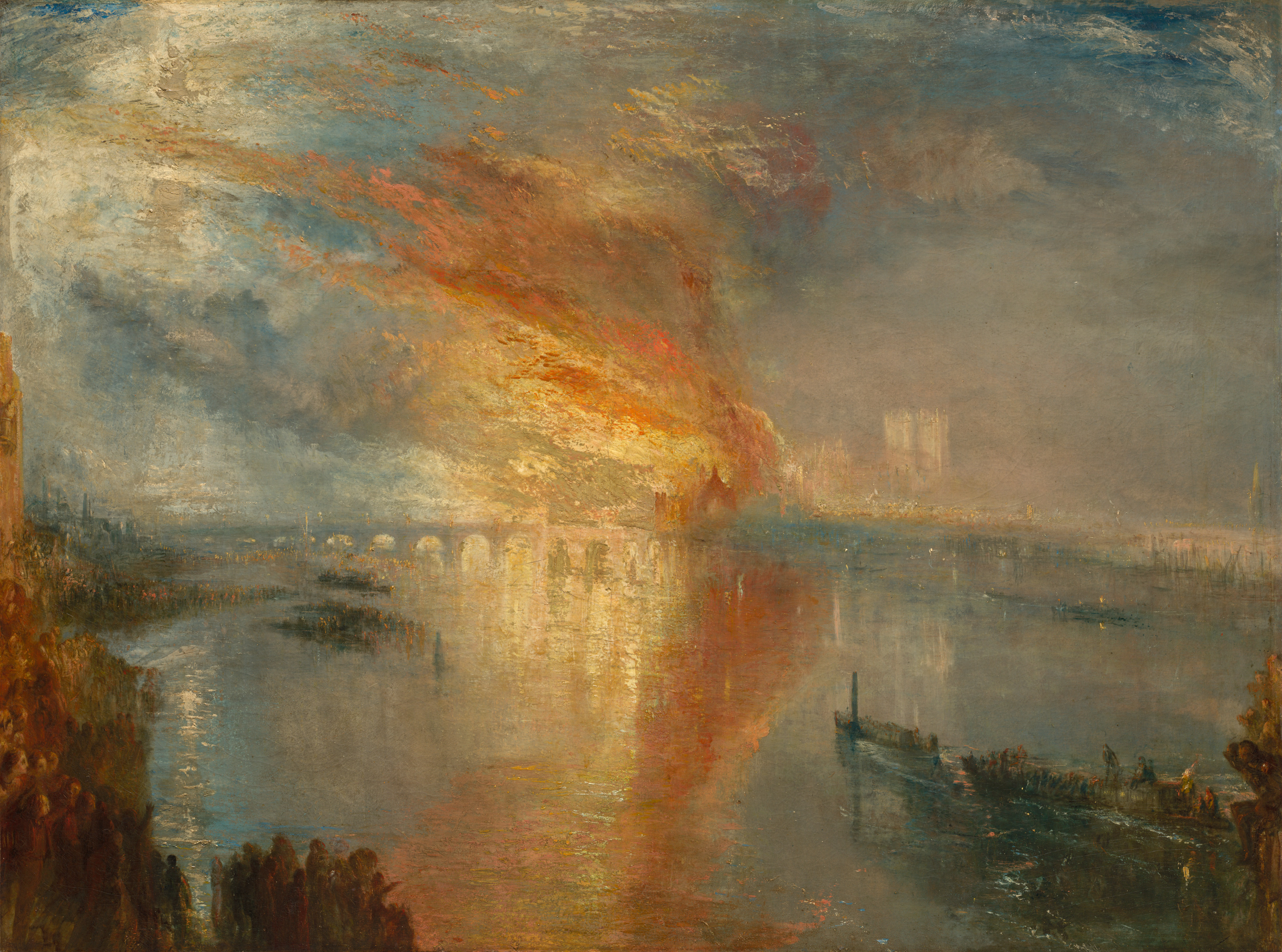 The Burning of the Houses of Lords and Commons, 16 October 1834 by Joseph Mallord William Turner - 1835 - 123.5 x 153.5 cm Cleveland Museum of Art