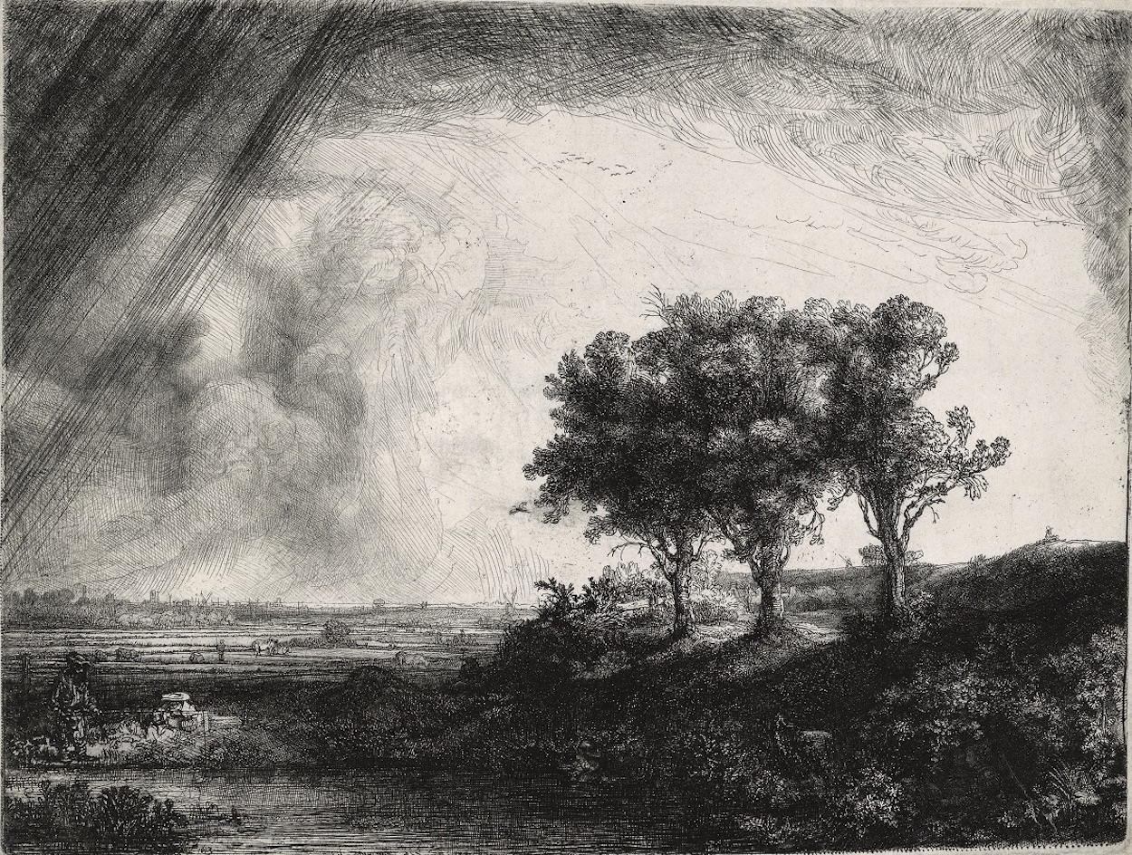 三棵樹  by Rembrandt van Rijn - 1643 - 213 x 279 mm 