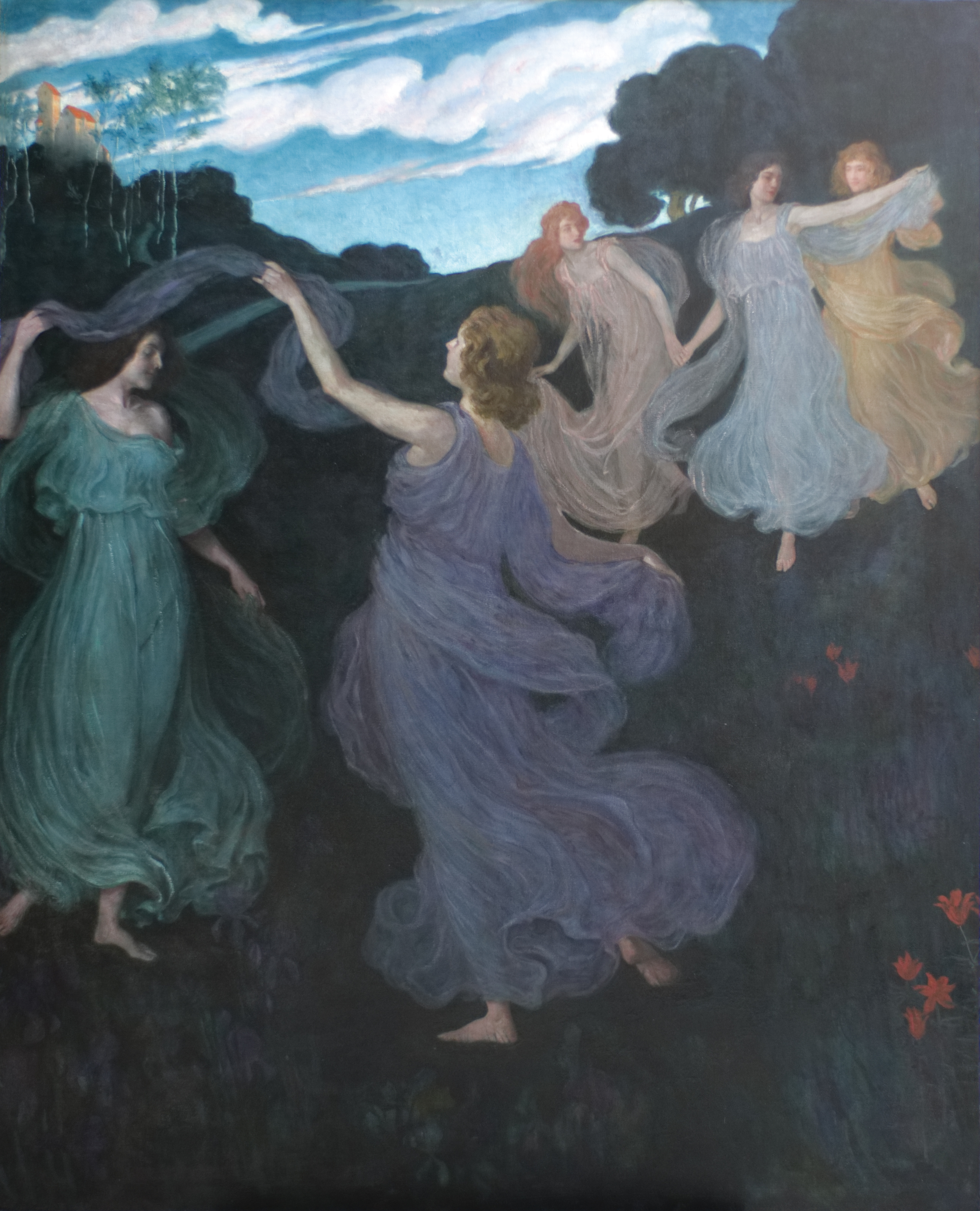 رقصة الجان - غرفة موسيقى شايد في فيينا by Josef Maria Auchentaller - 1899 
