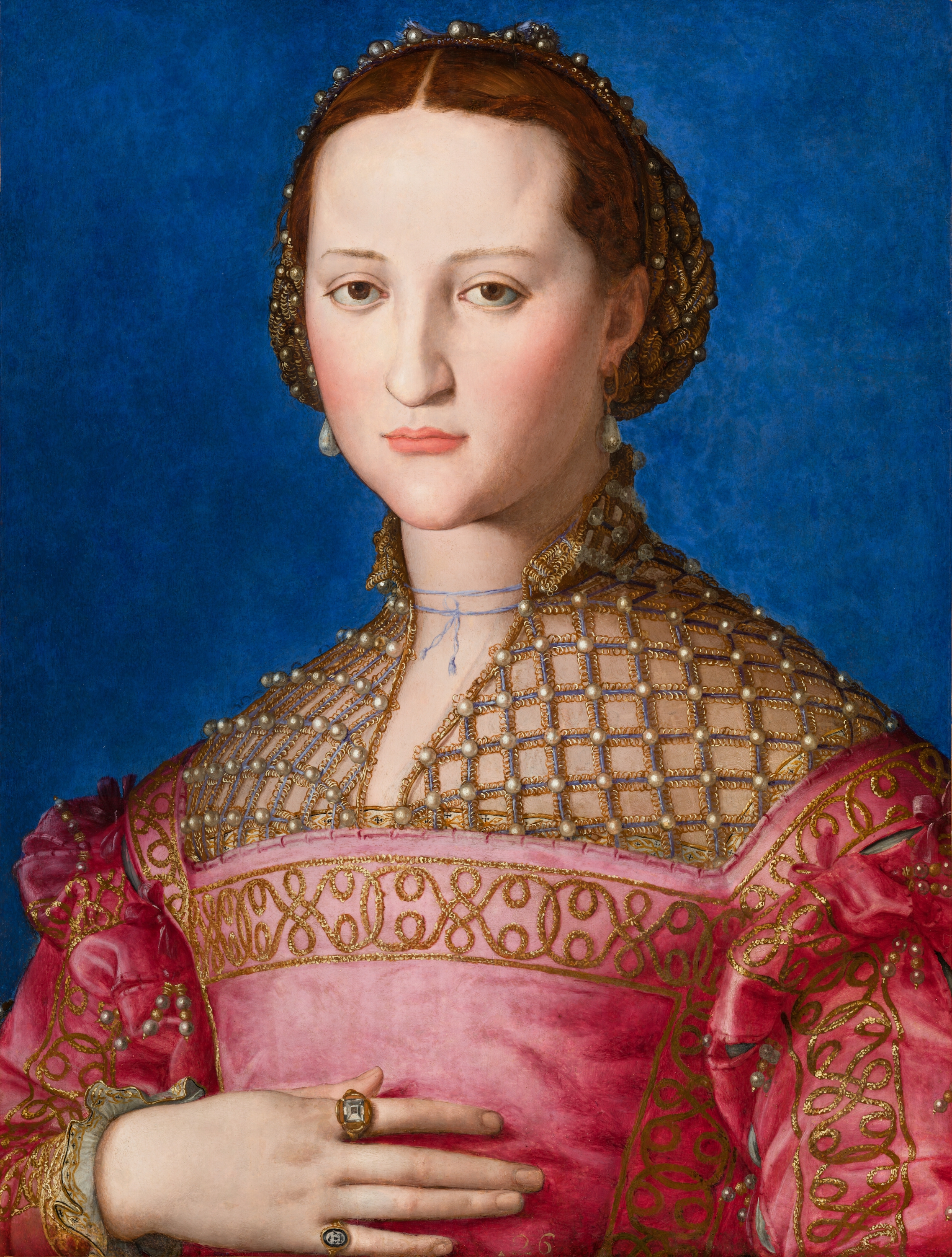 Portrait of Eleanor of Toledo by Agnolo Bronzino - c. 1543 - 59 x 46 cm National Gallery in Prague