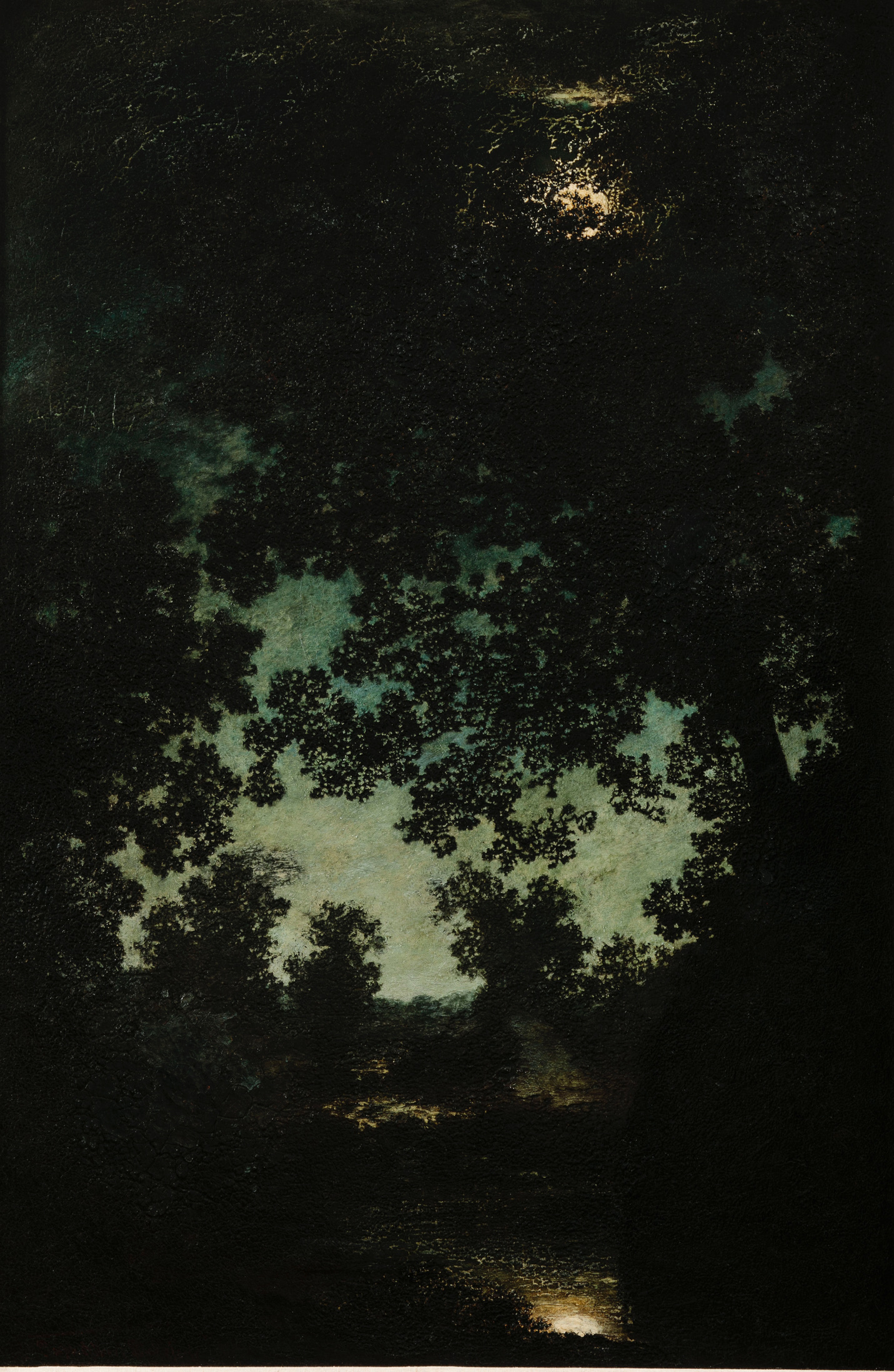 月光下的布魯克 by Ralph Albert Blakelock - 1890-1891 年 - 183.2 x 122.1 cm 