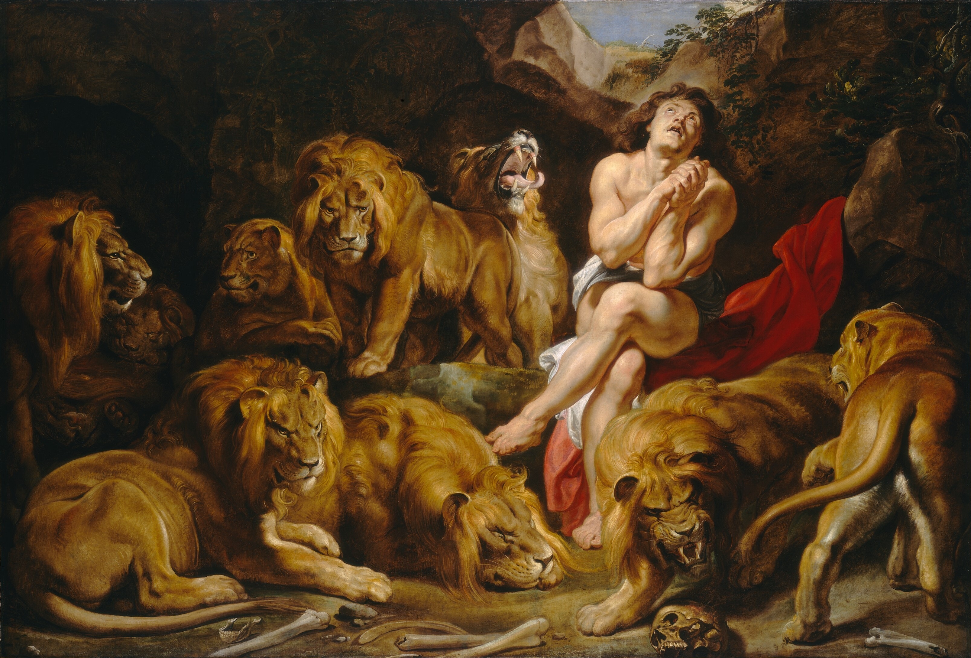 Aslanların İninde Daniel by Peter Paul Rubens - c. 1614/1616 - 224.2 x 330.5 cm 