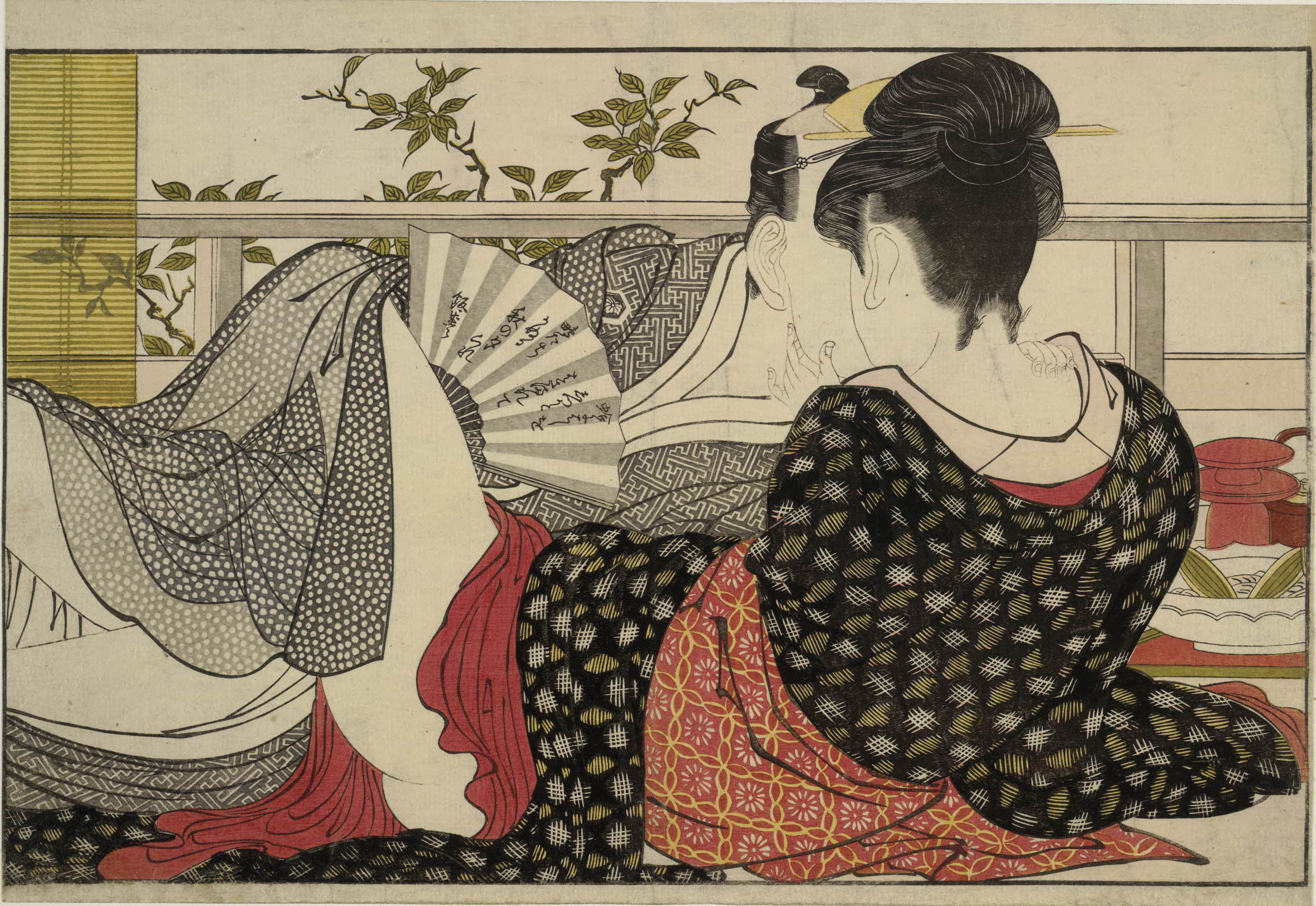 Utamakura (Gedicht van het kussen) by Kitagawa Utamaro - 1788 - 254 x 369 mm 