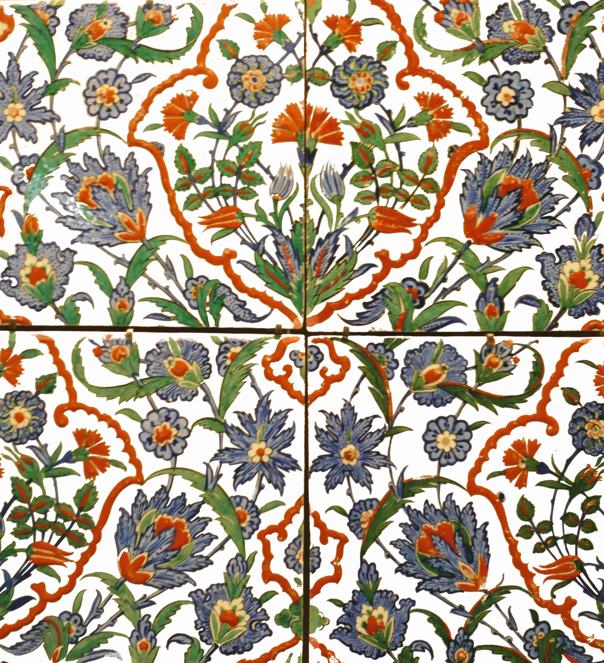 Osmanské keramické dlaždice by Unknown Artist - 16. století - 50 x 50cm 