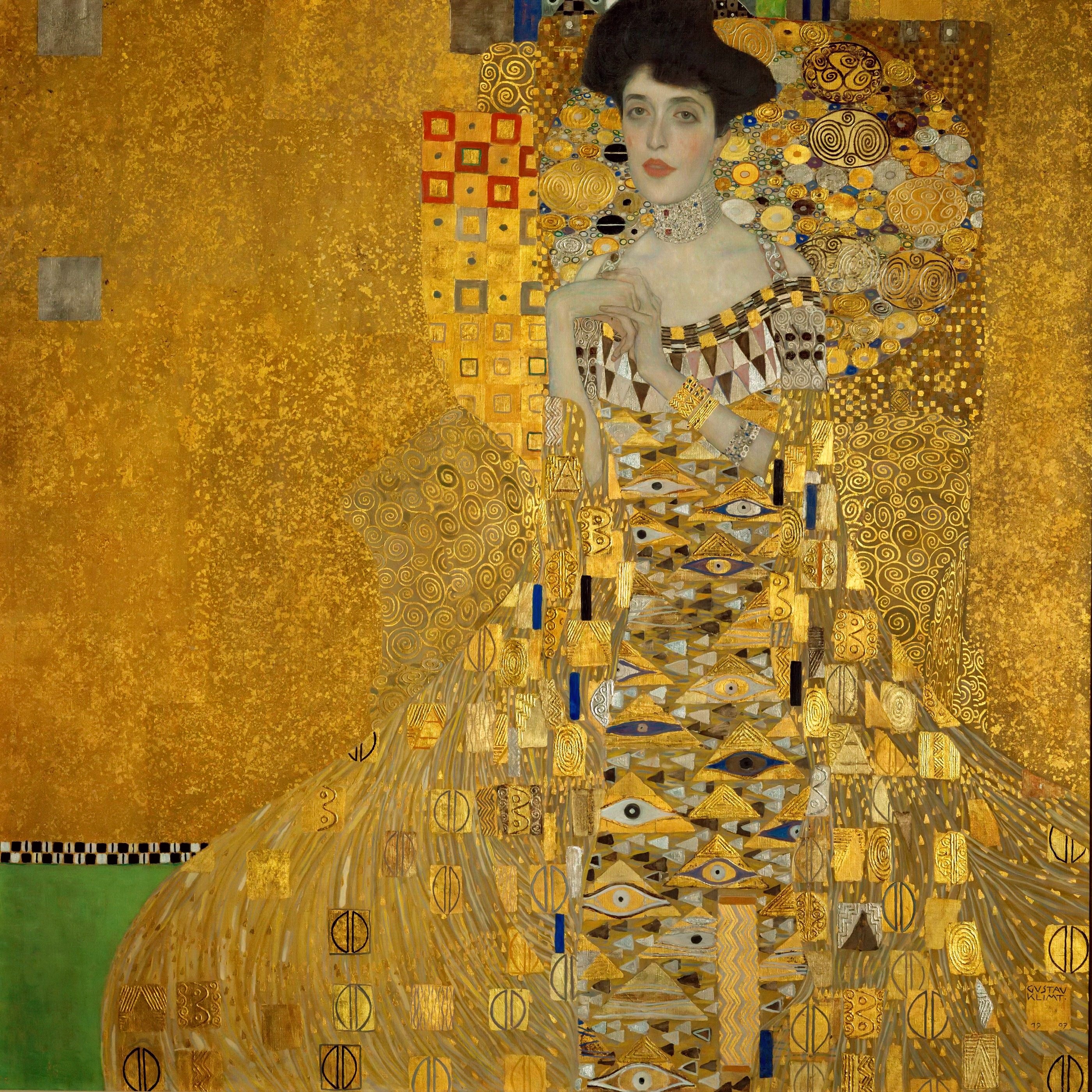 阿黛尔·布洛赫-鲍尔一世画像 by 古斯塔夫· 克林姆特画 - 1907 - 140 × 140 厘米 