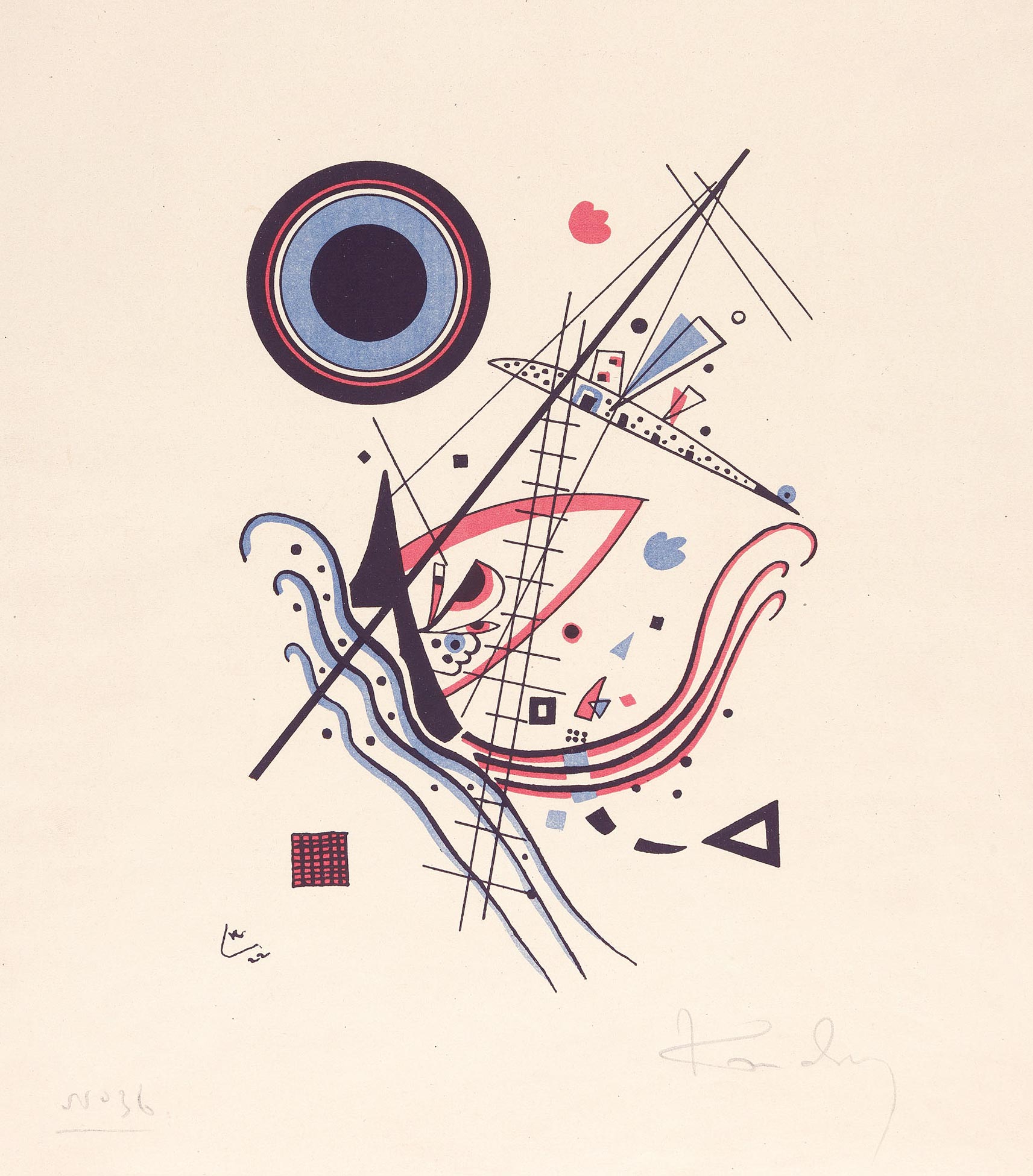 ब्लाउ (ब्ल्यू) by Wassily Kandinsky - १९२२ ई. - २१.० × १४.९ से.मी. 