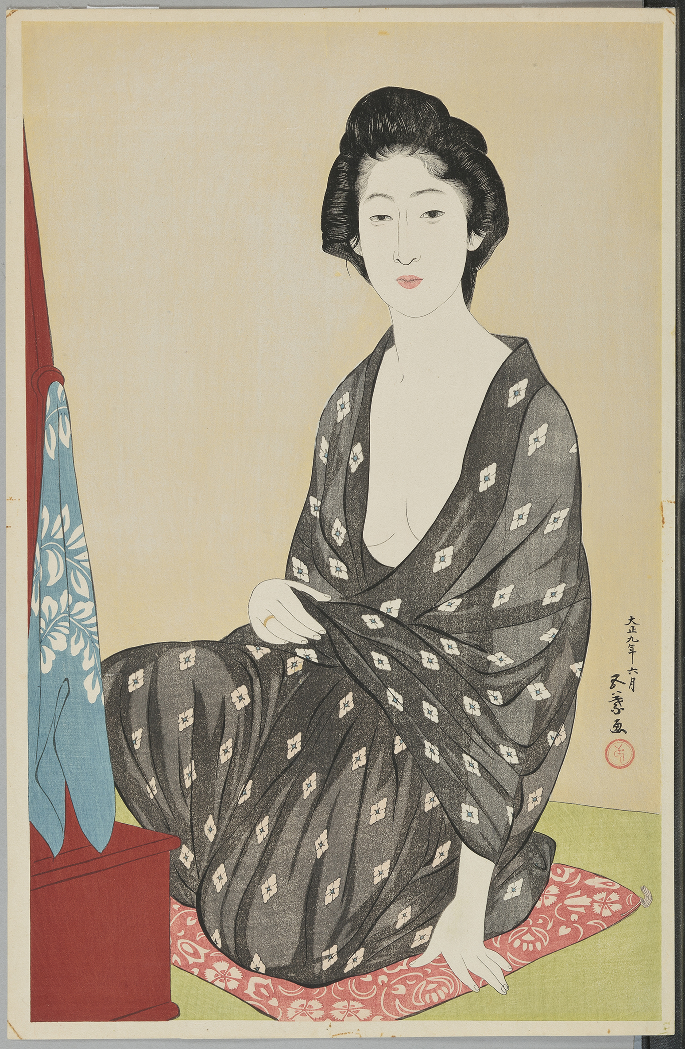 Donna in Kimono Estivo by Hashiguchi Goyō - 1920 - 45.1 x 29.4 cm 