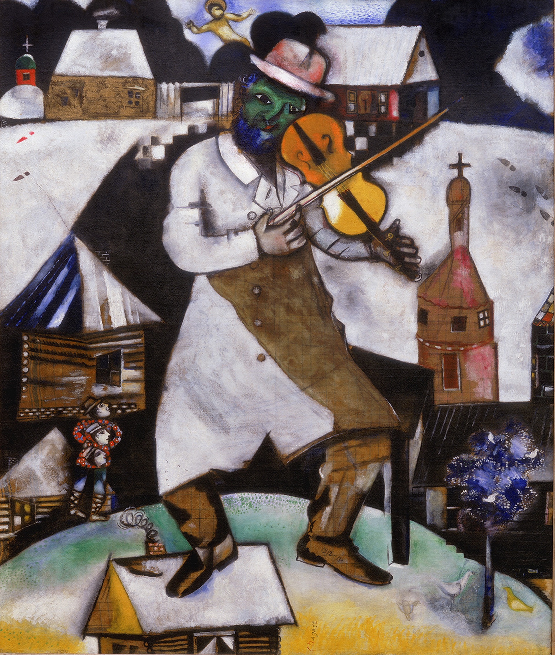 バイオリン弾き by Marc Chagall - 1912-1913 - 196.5 x 166.5 cm 