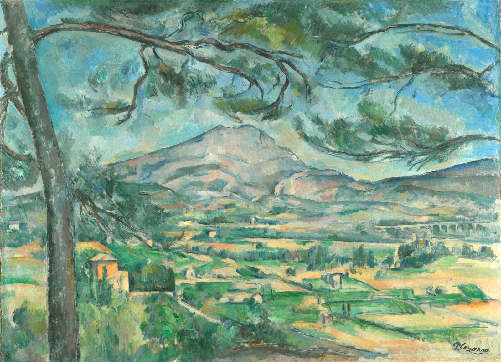 Montagne Sainte-Victoire met grote dennen by Paul Cézanne - 1887 