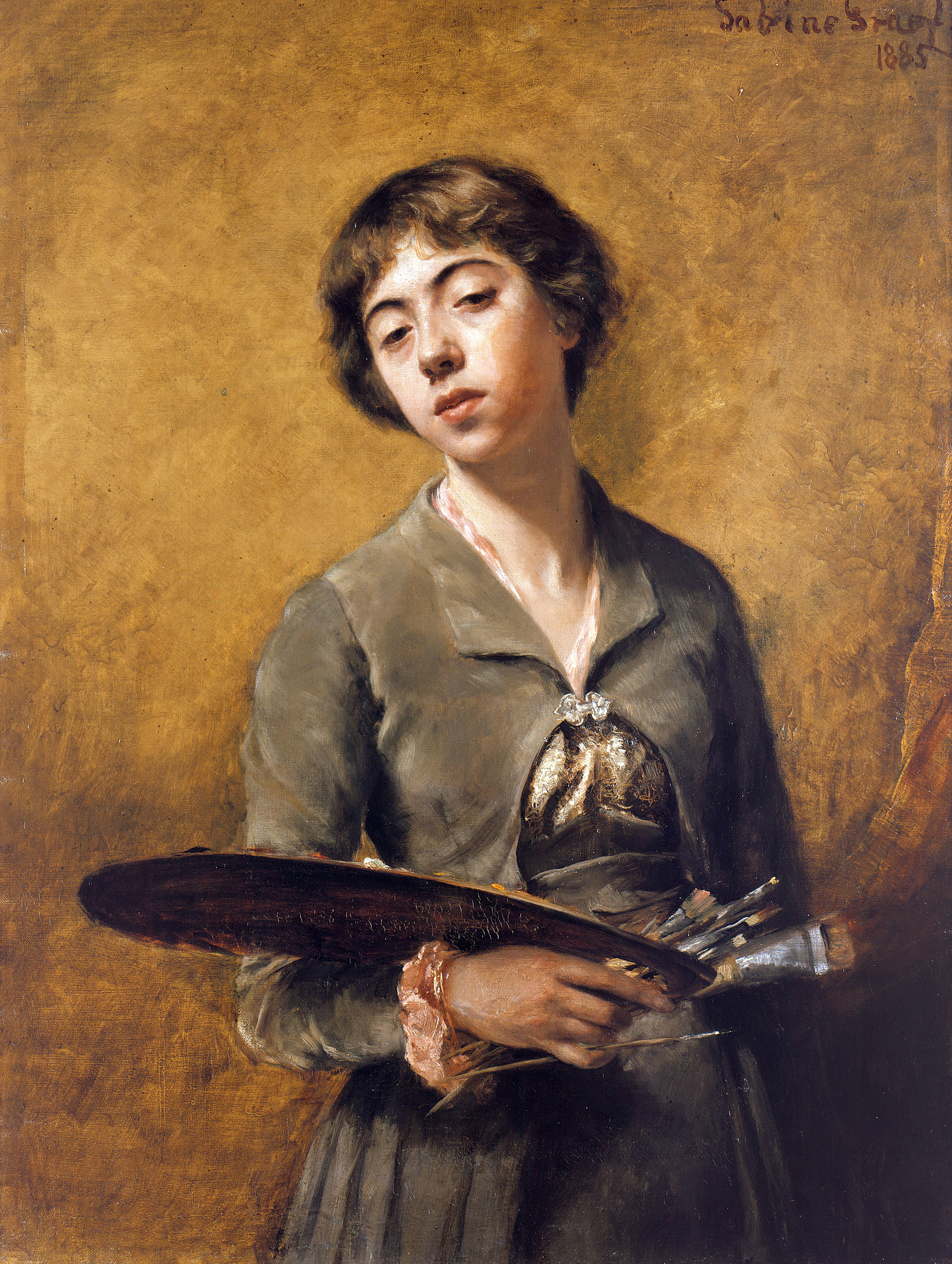 El autorretrato by Sabine Lepsius - 1885 Antigua Galería Nacional de Berlín