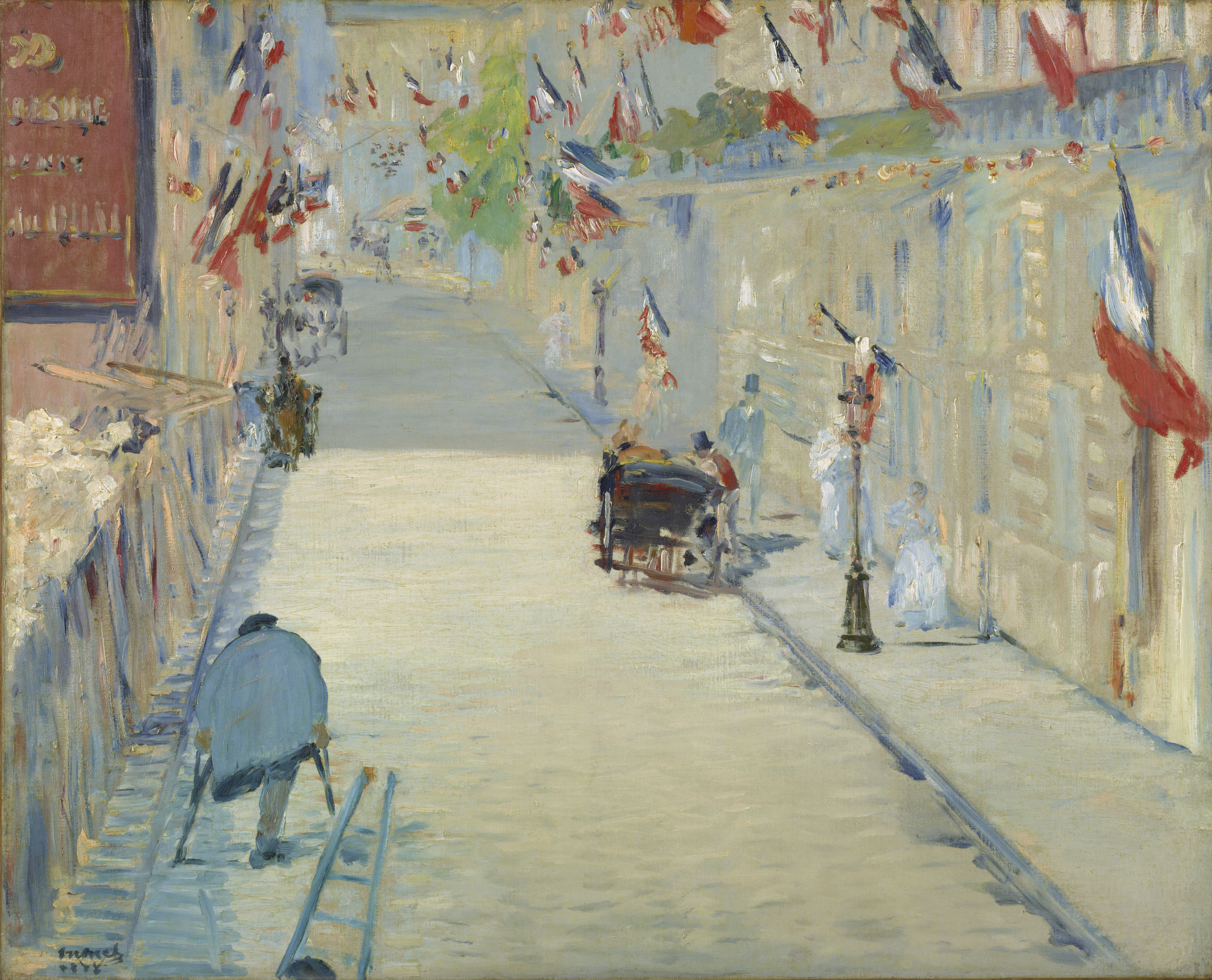 خیابان مونسیر با پرچم ها by Édouard Manet - 1878 - 80 x 65.4 cm 