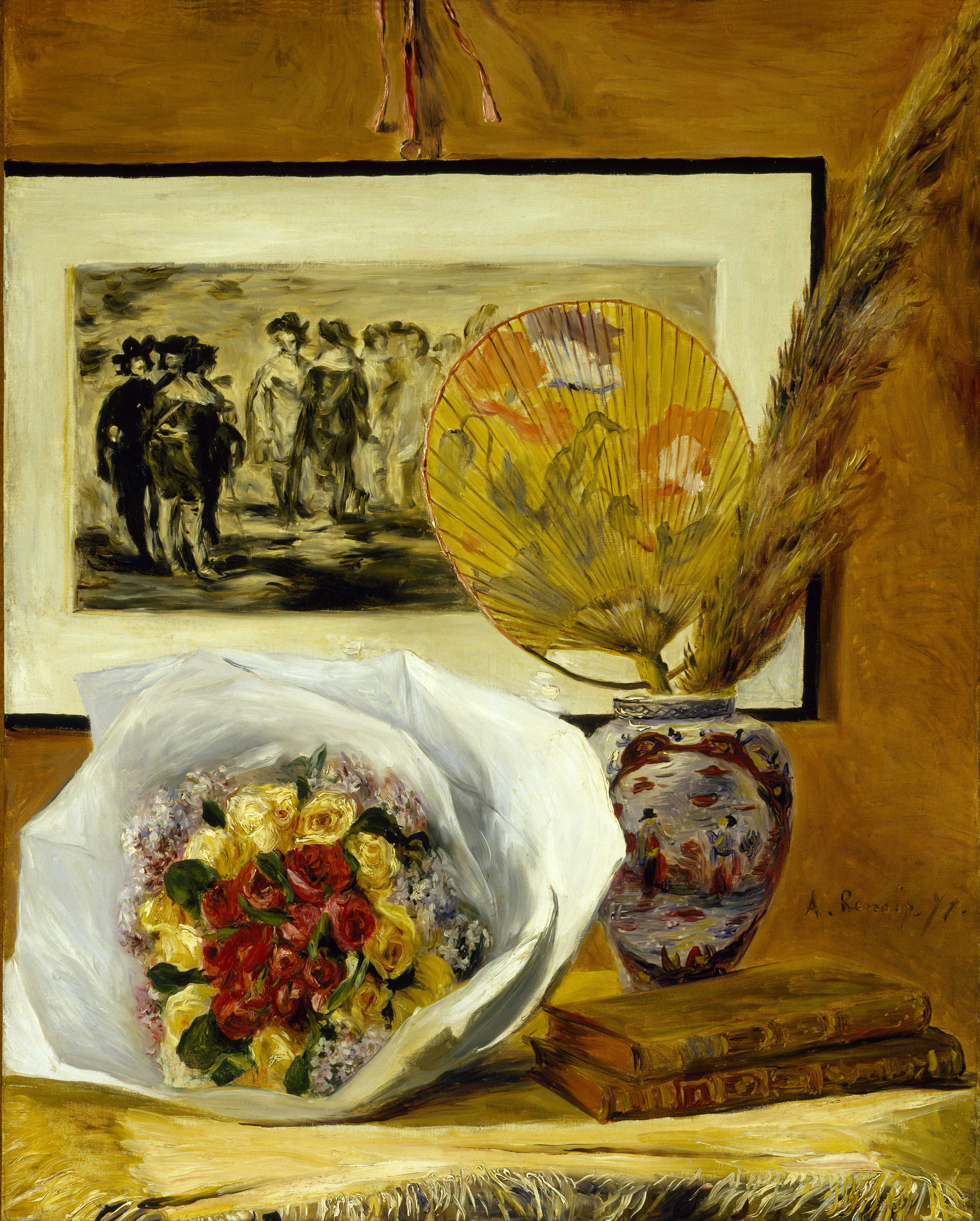 طبیعت بی‌جان و دسته گل by Pierre-Auguste Renoir - 1871 - 59.8 x 73.7 cm 