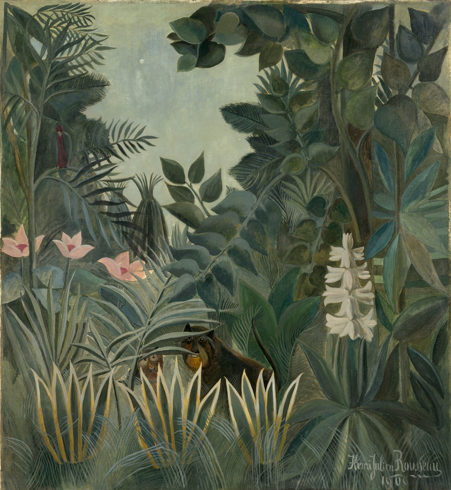 赤道地带的原始林 by 亨利 卢梭 - 1909 - 140.6 x 129.5 厘米 