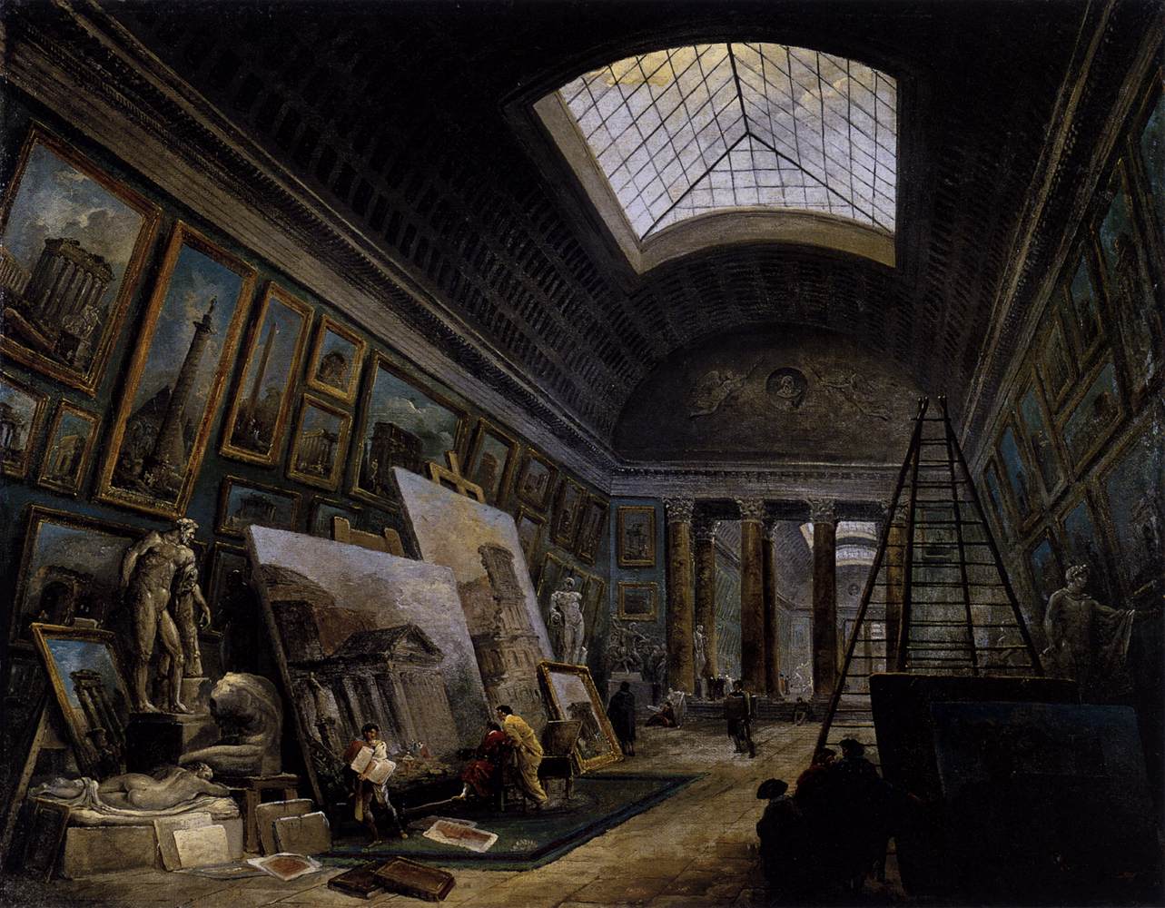 Imaginary View of the Grande Galerie in the Louvre by Hubert Robert - 1789 - 65 x 81 cm Musée du Louvre