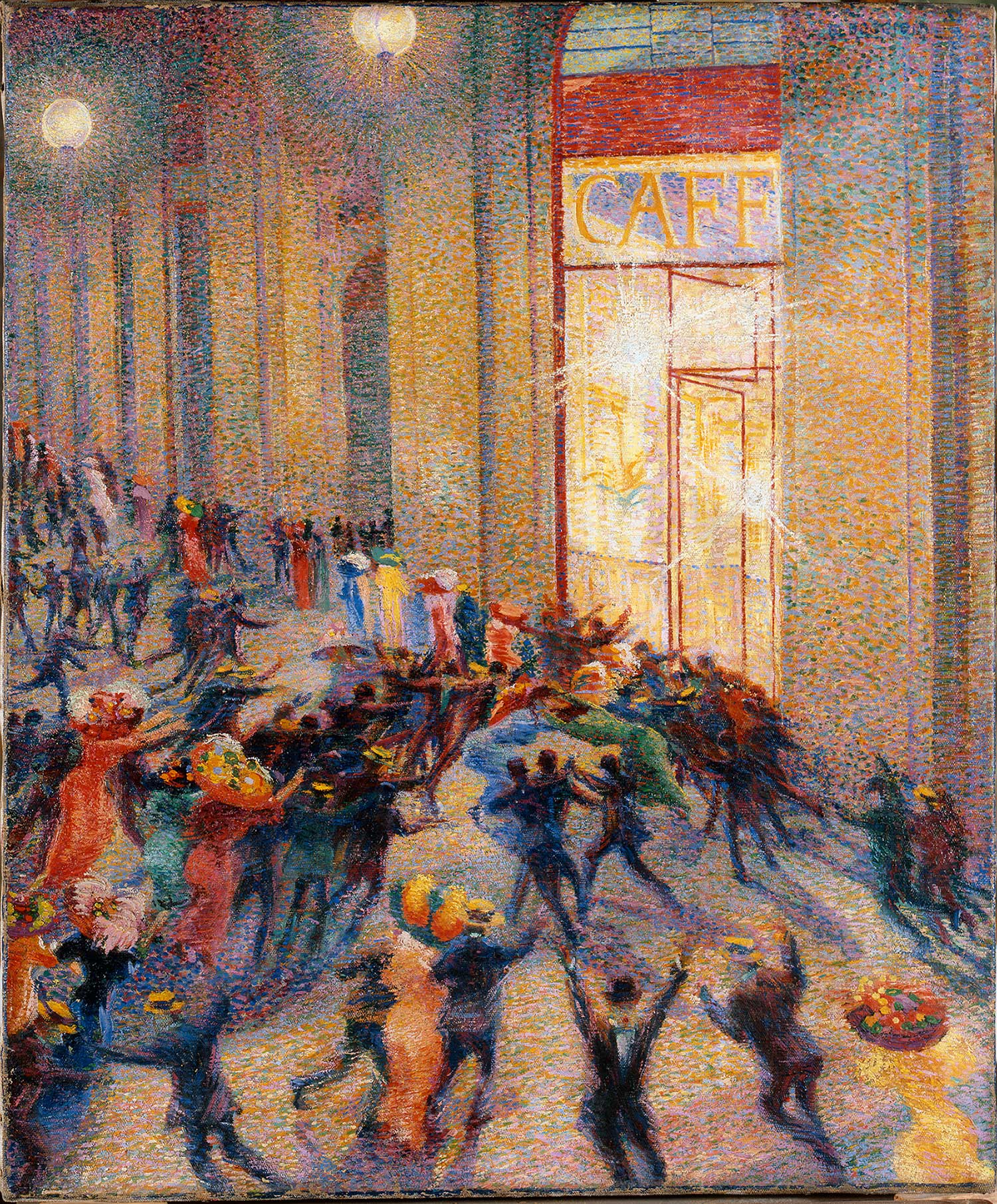 गैलरी में दंगा by Umberto Boccioni - १९१०  - ७४ × ६४ सेमी  