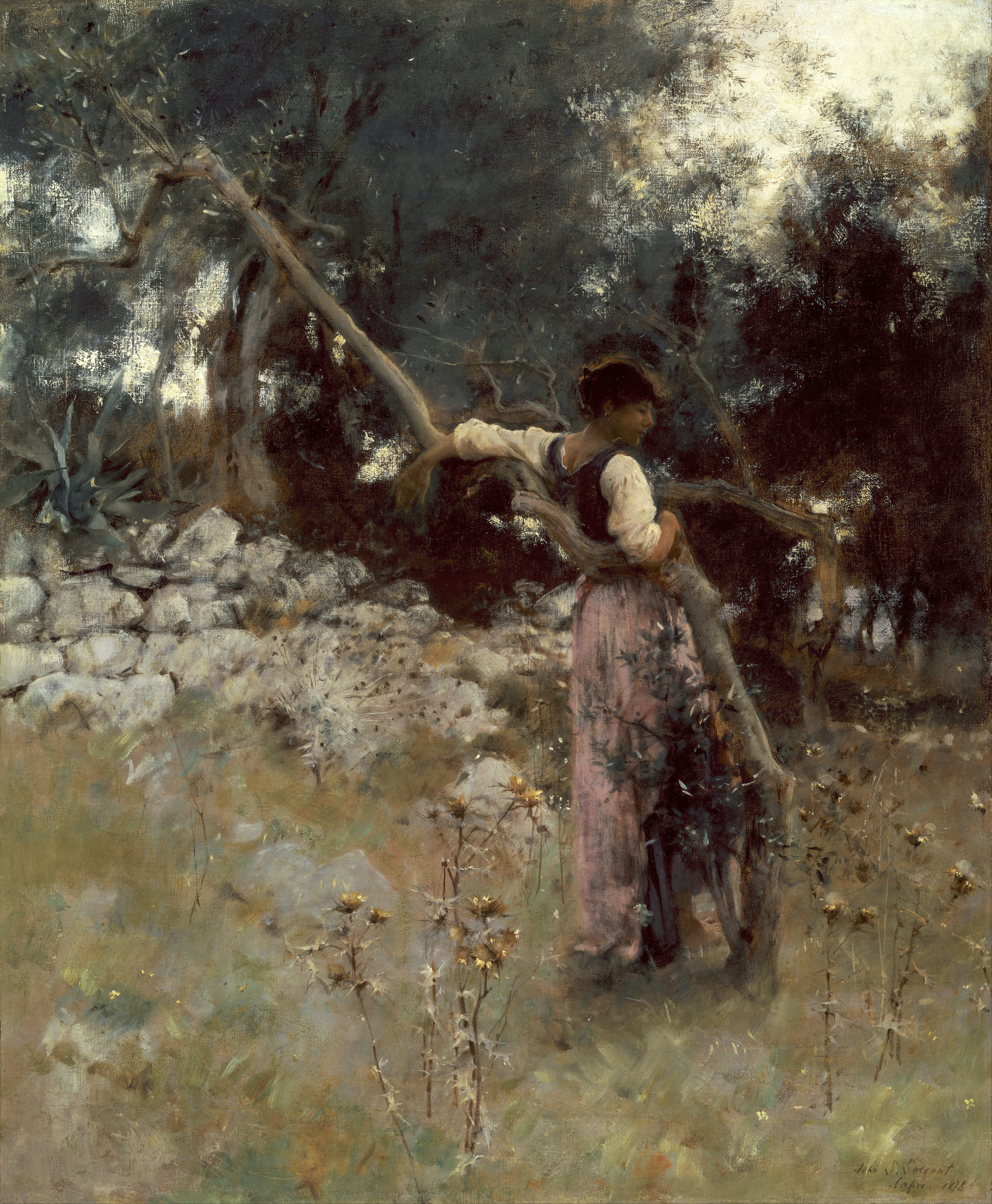 卡普里的一个女孩 by 约翰 · 辛格 · 萨金特 - 1878 - 631.8 x 768.3 毫米 