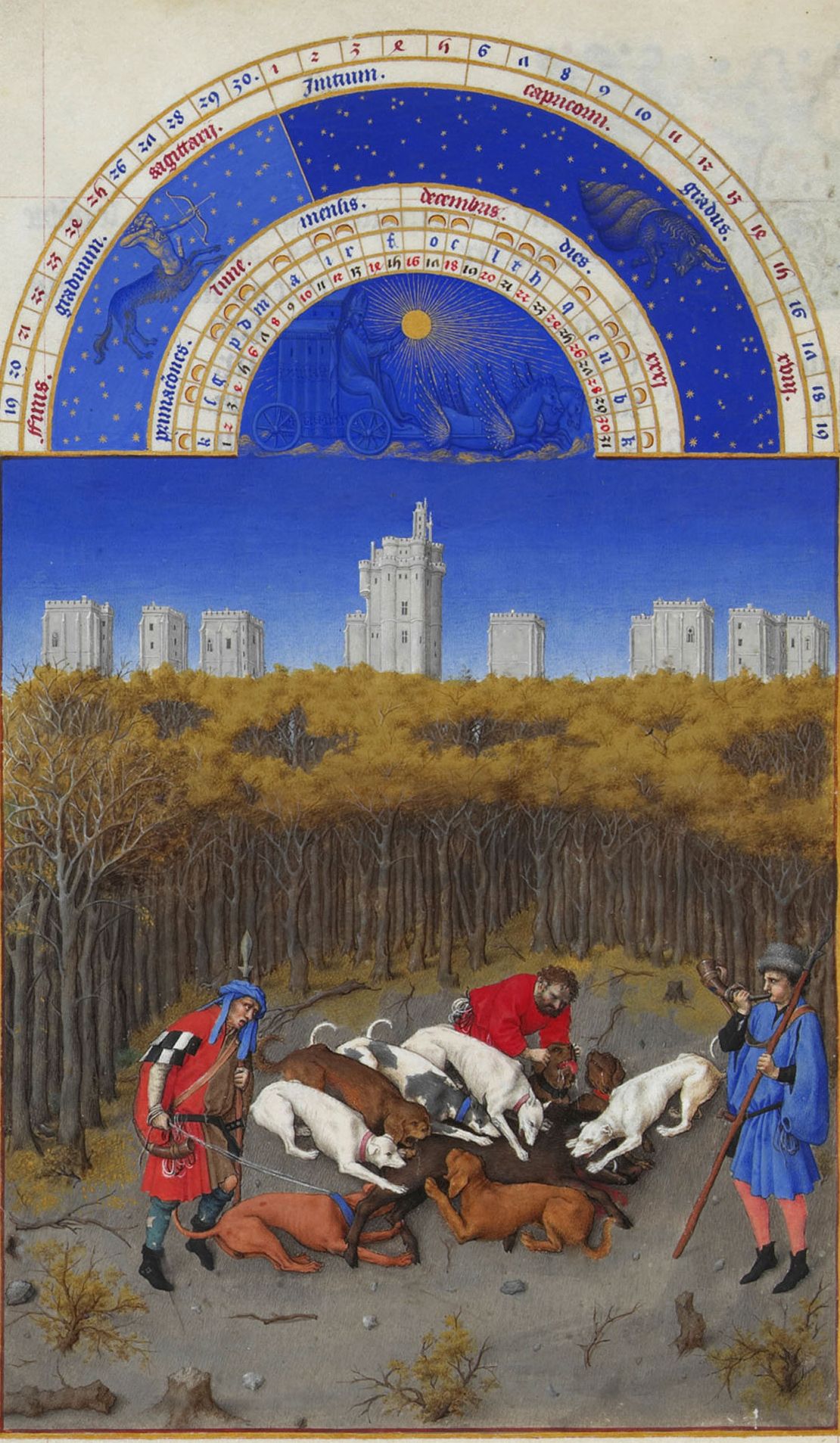 December by The Limbourg Brothers - c. 1412 and 1416 Musée Condé
