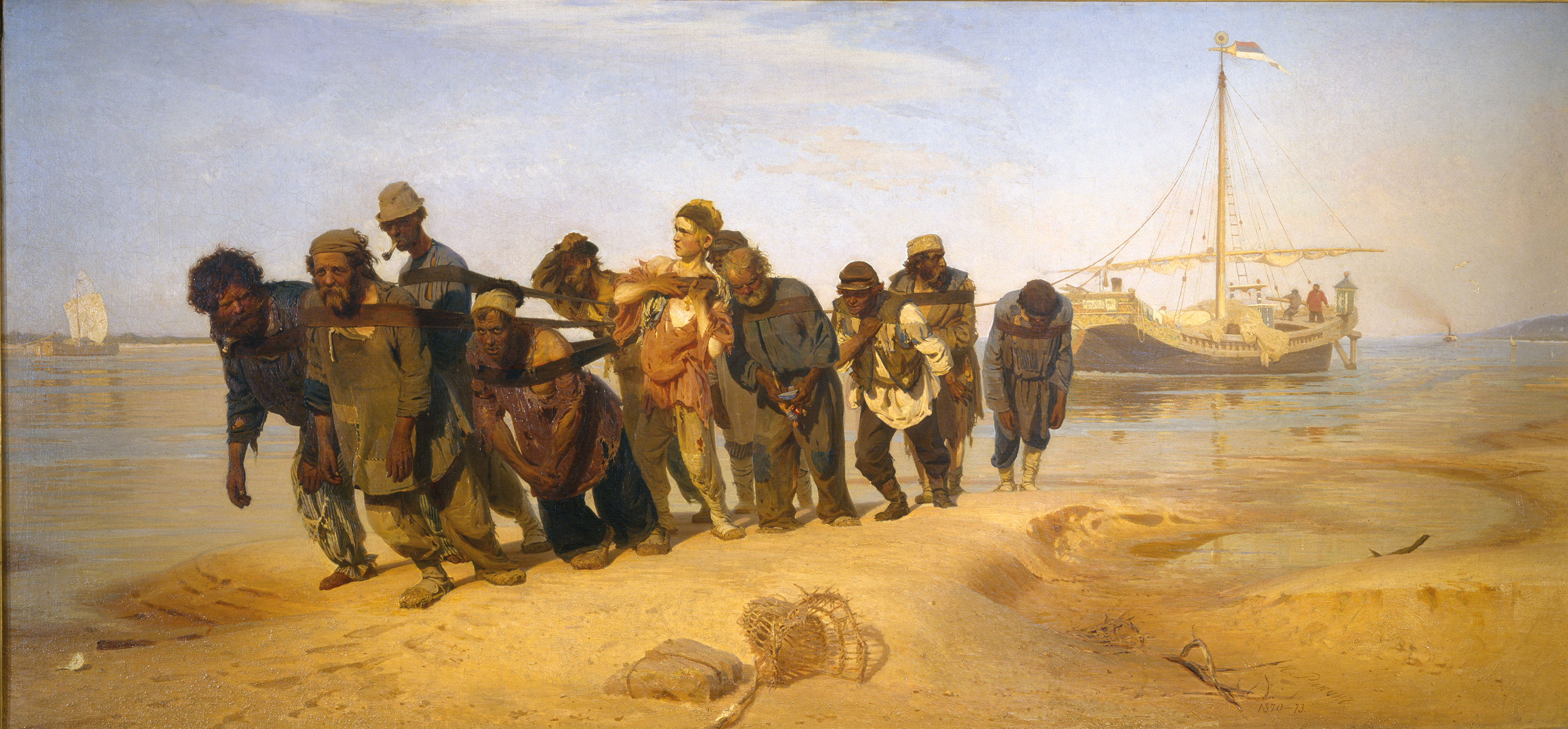 Barge Haulers on the Volga by Ilya Repin - 1873 - 131.5 cm × 281 cm State Russian Museum