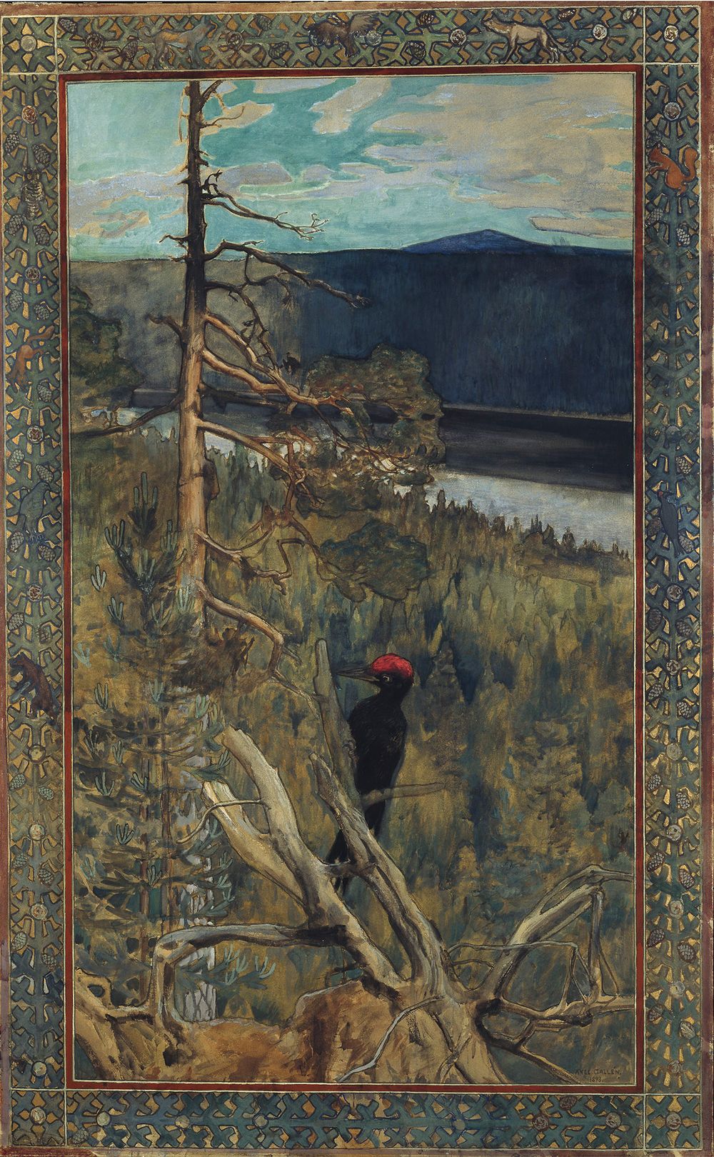 The Great Black Woodpecker by Akseli Gallen-Kallela - 1893 - 145 x 90 cm Finnish National Gallery