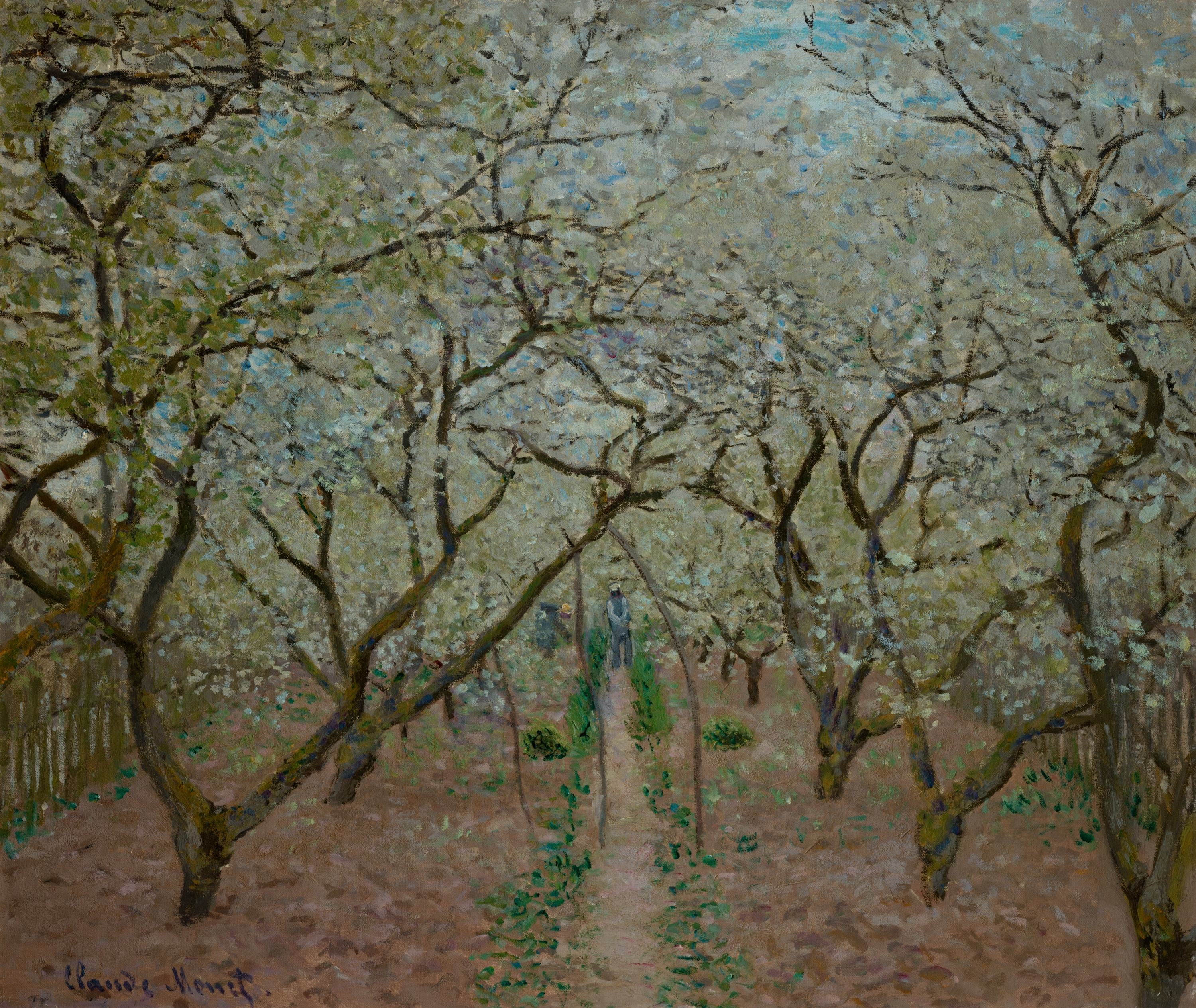 Orchard in Bloom by Claude Monet - 1878 - 55,5 x 65,5 cm National Gallery in Prague