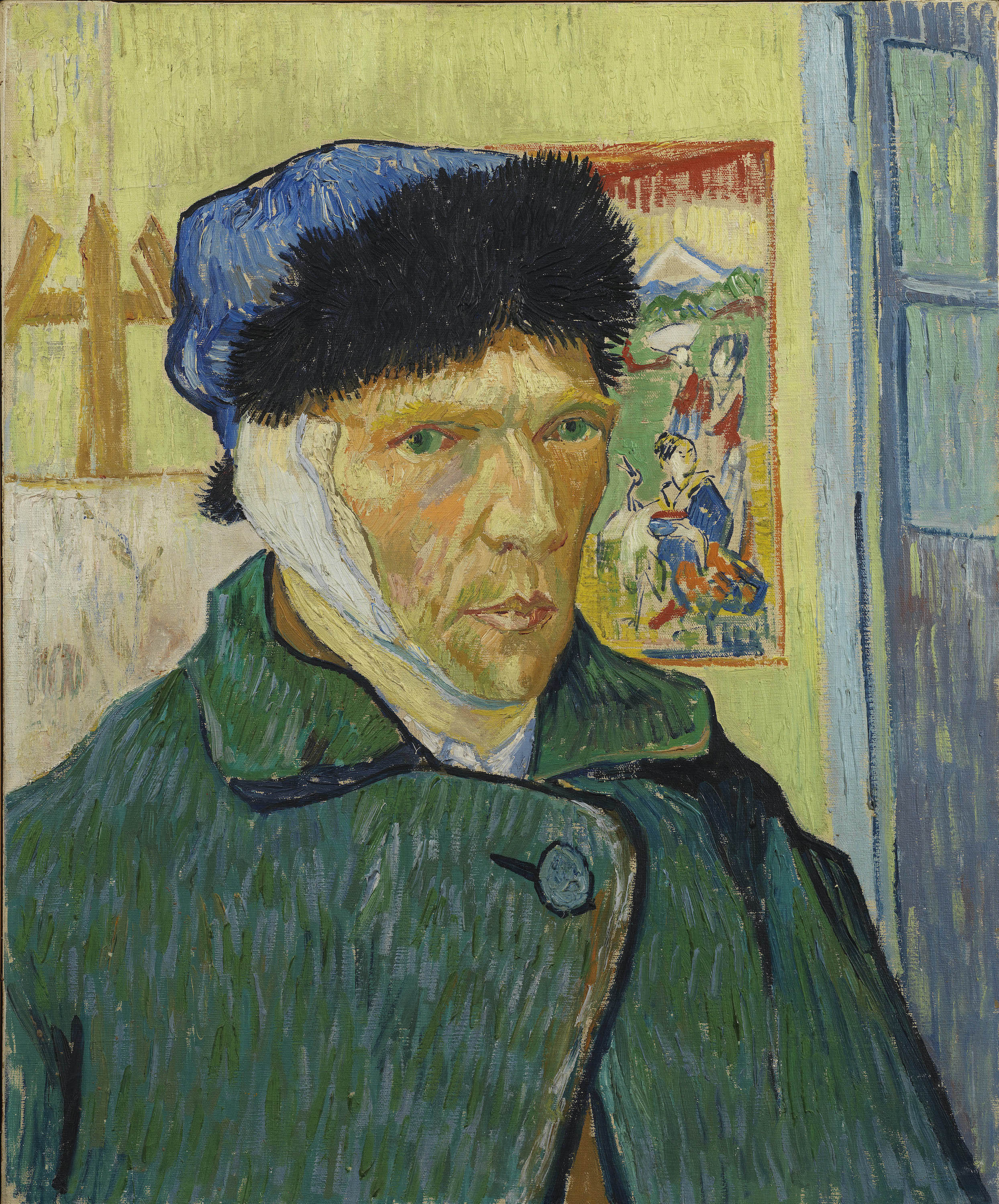 包紮耳朵的自畫像 by Vincent van Gogh - 1889 - 60 x 49 cm 