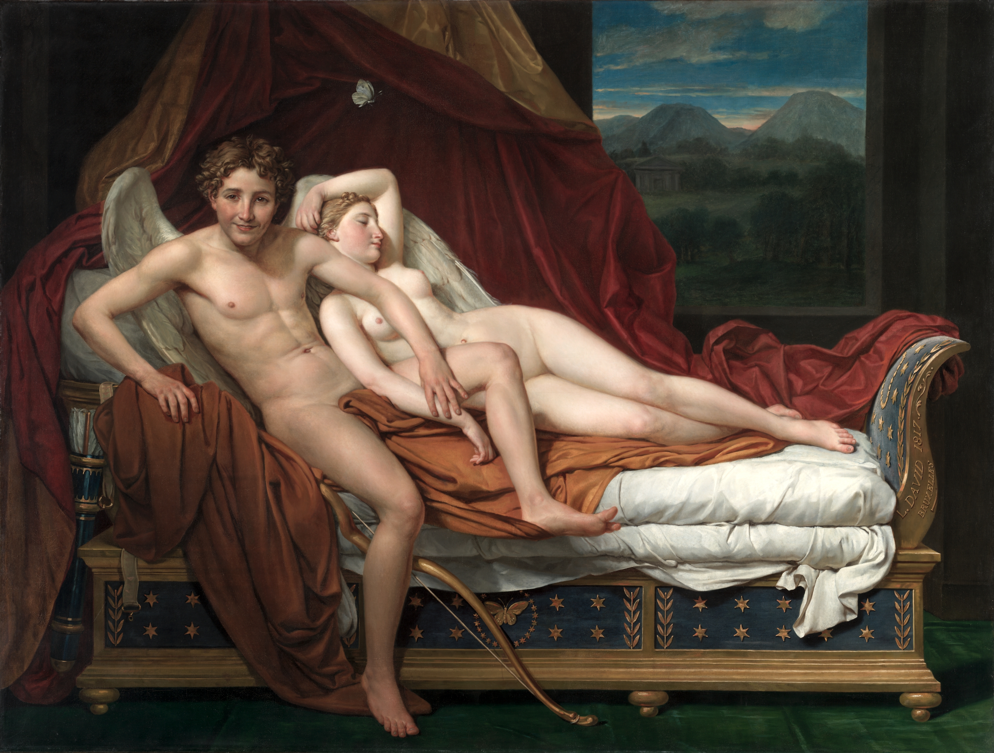 Амур и Психея by Jacques-Louis David - 1817 - 184.2 x 241.6 см. 
