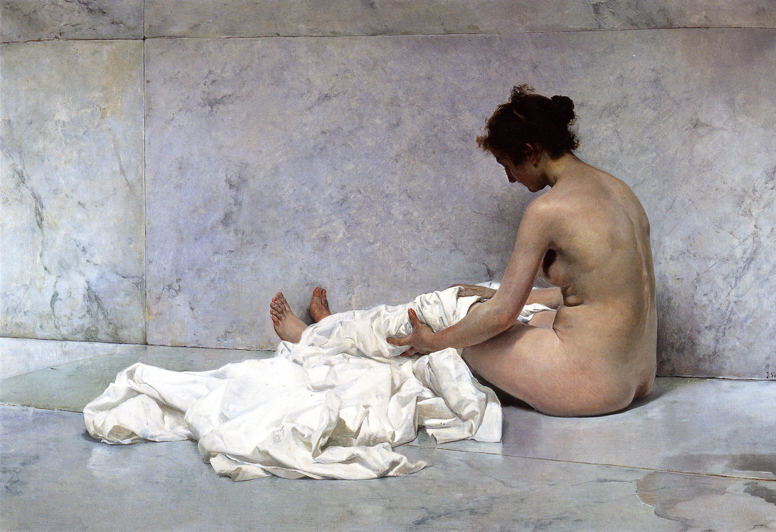 Após o Banho by Joaquín Sorolla - 1892 coleção privada